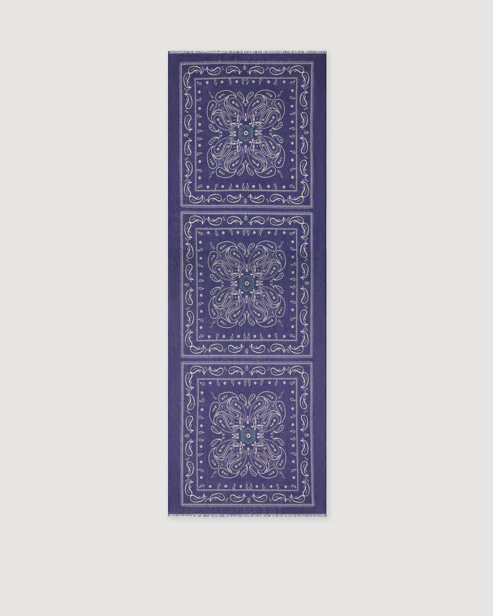 Bufanda de algodón azul índigo para hombre motif bandana - Image 3