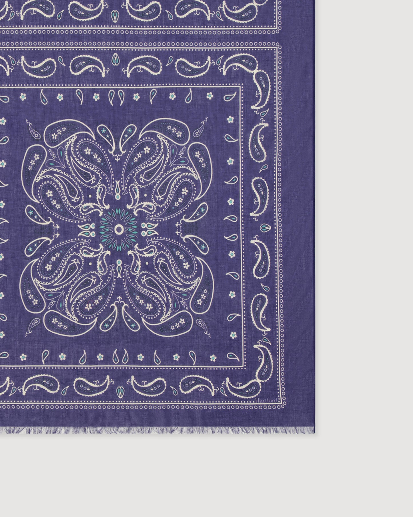 Echarpe Homme en Coton Bleu Indigo motif bandana BFC7416-01