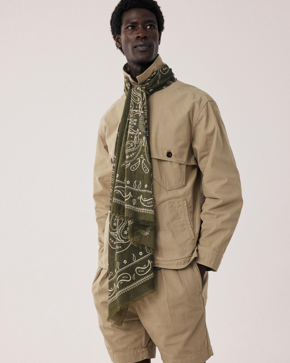  Men's Military green Cotton Scarf - Image principale