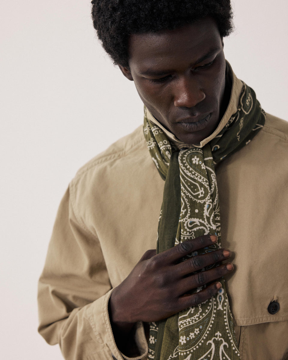  Men's Military green Cotton Scarf - Image alternative