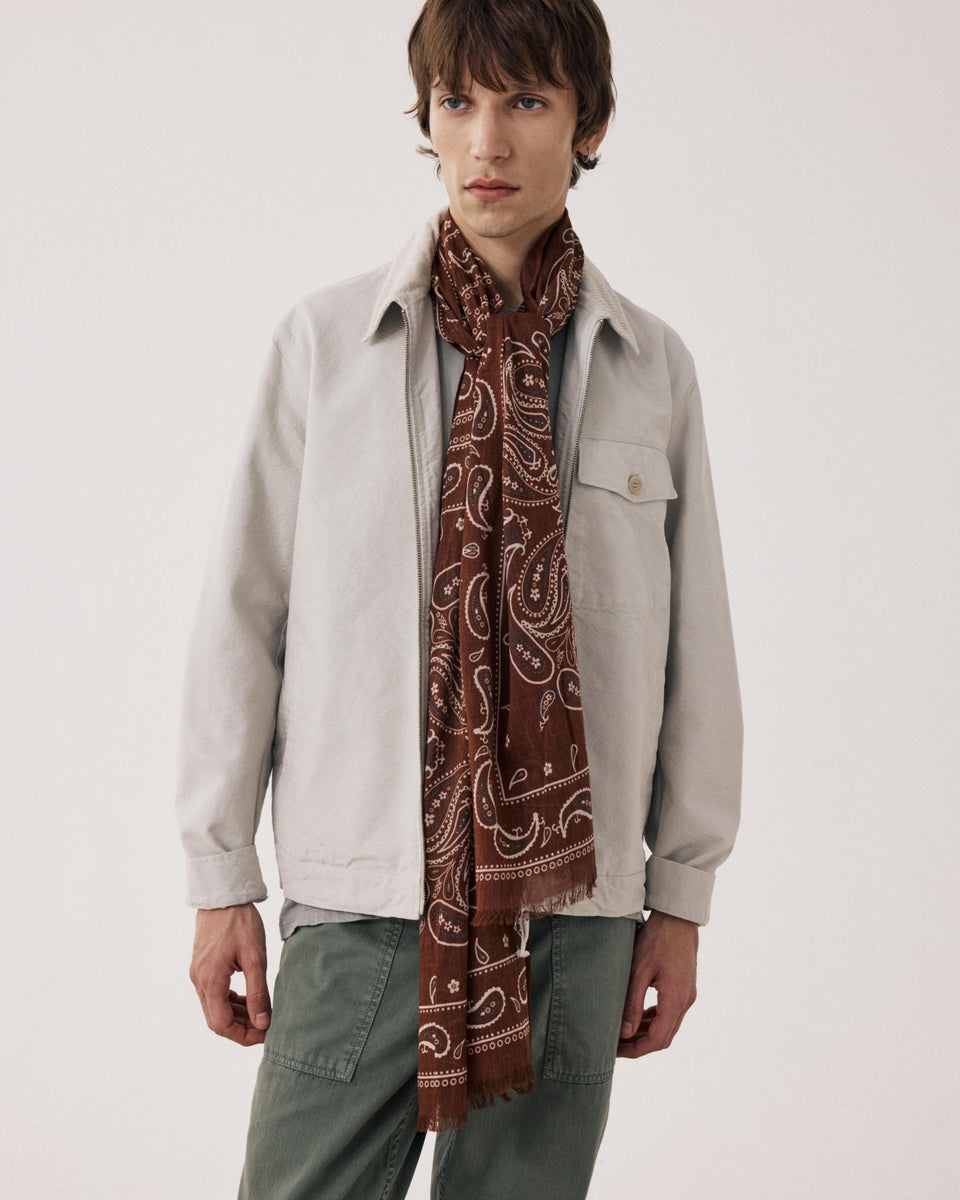  Men's Brown Cotton Scarf - Image principale