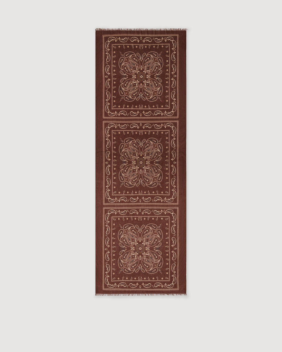 Bufanda de algodón marrón para hombre motif bandana - Image 3