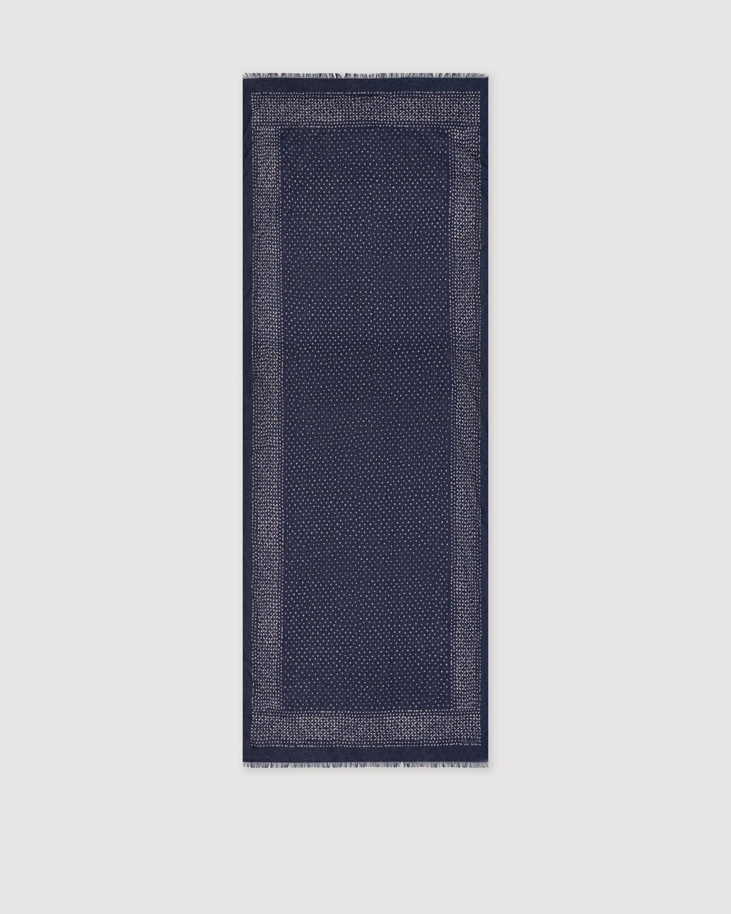 Herren-Schal aus Baumwolle in Indigoblau mit Punkten