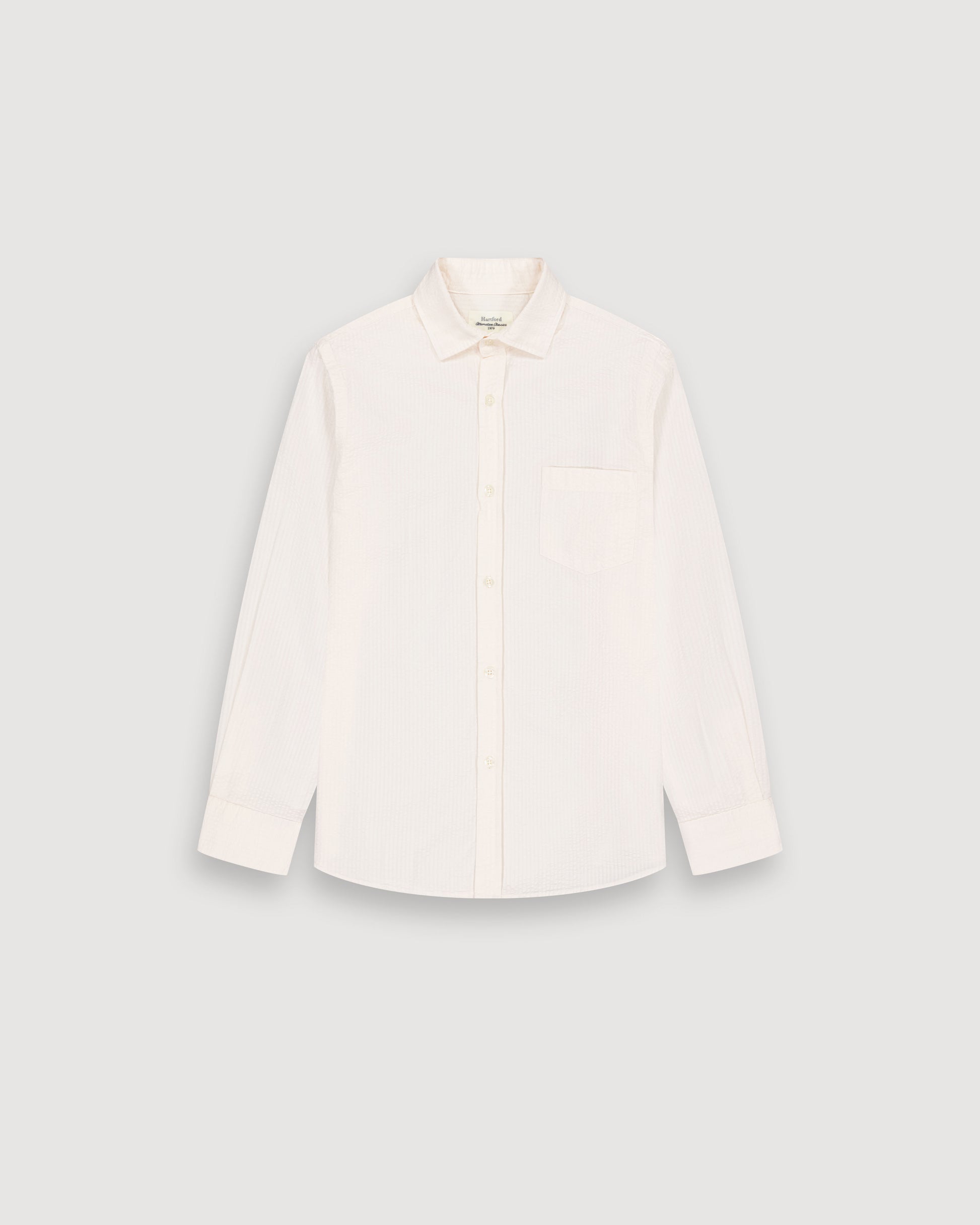 Chemise Garçon en Seersucker Ecru Paul BFCAB009-01