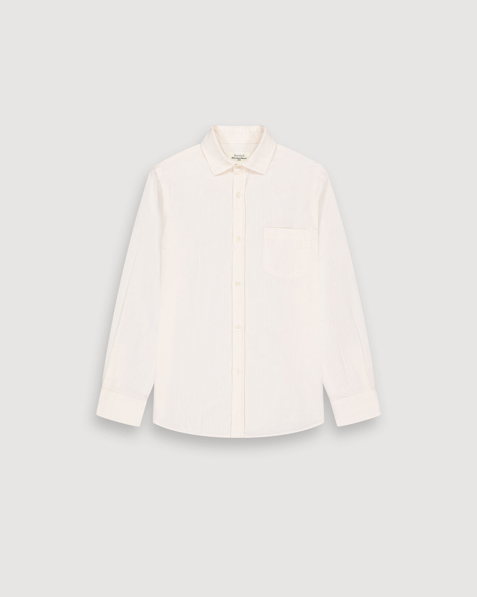 Chemise Garçon en Seersucker Ecru Paul - Image principale