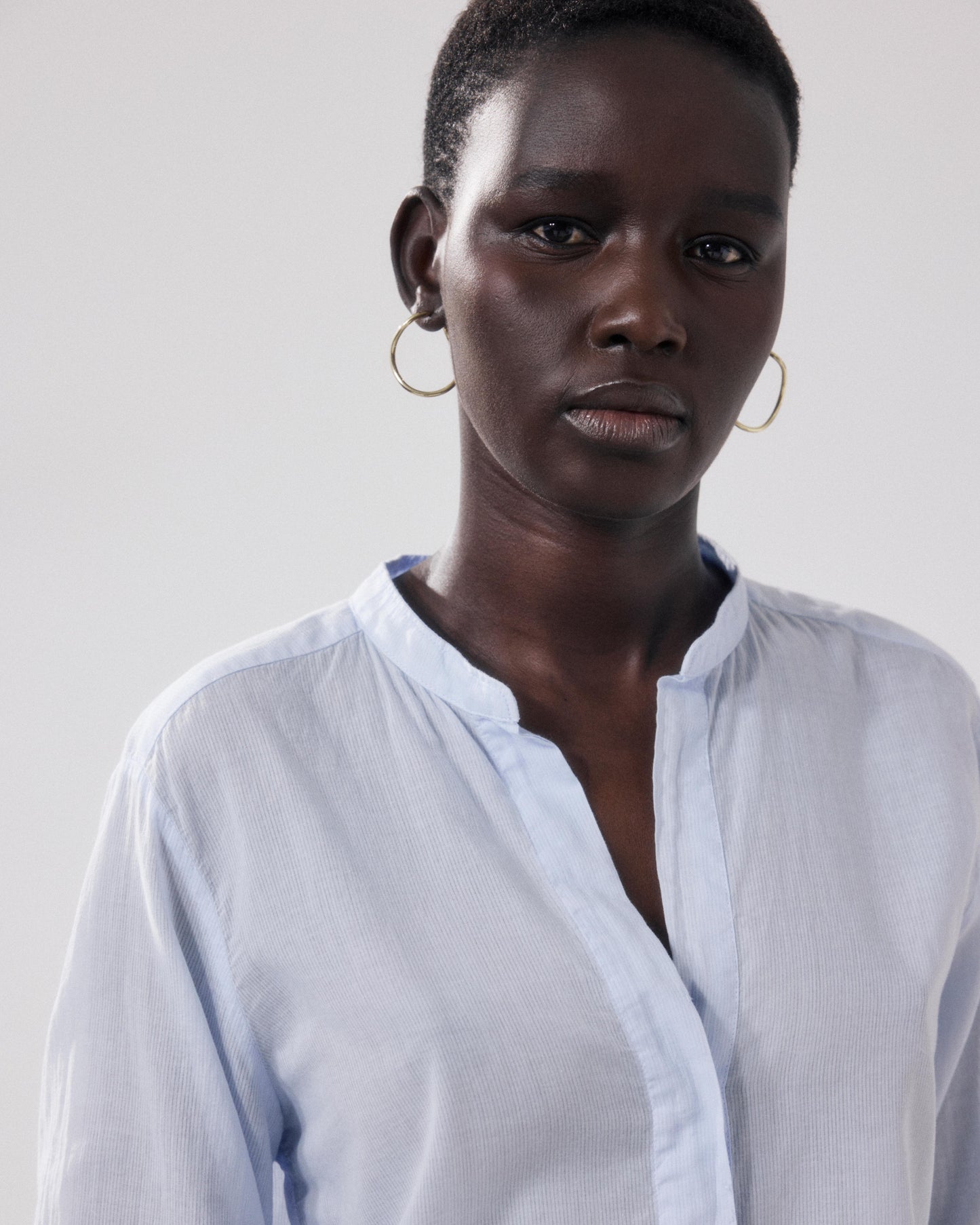 Women's Sky Blue Cotton Shirt with Cartoon Print BFCC611-40