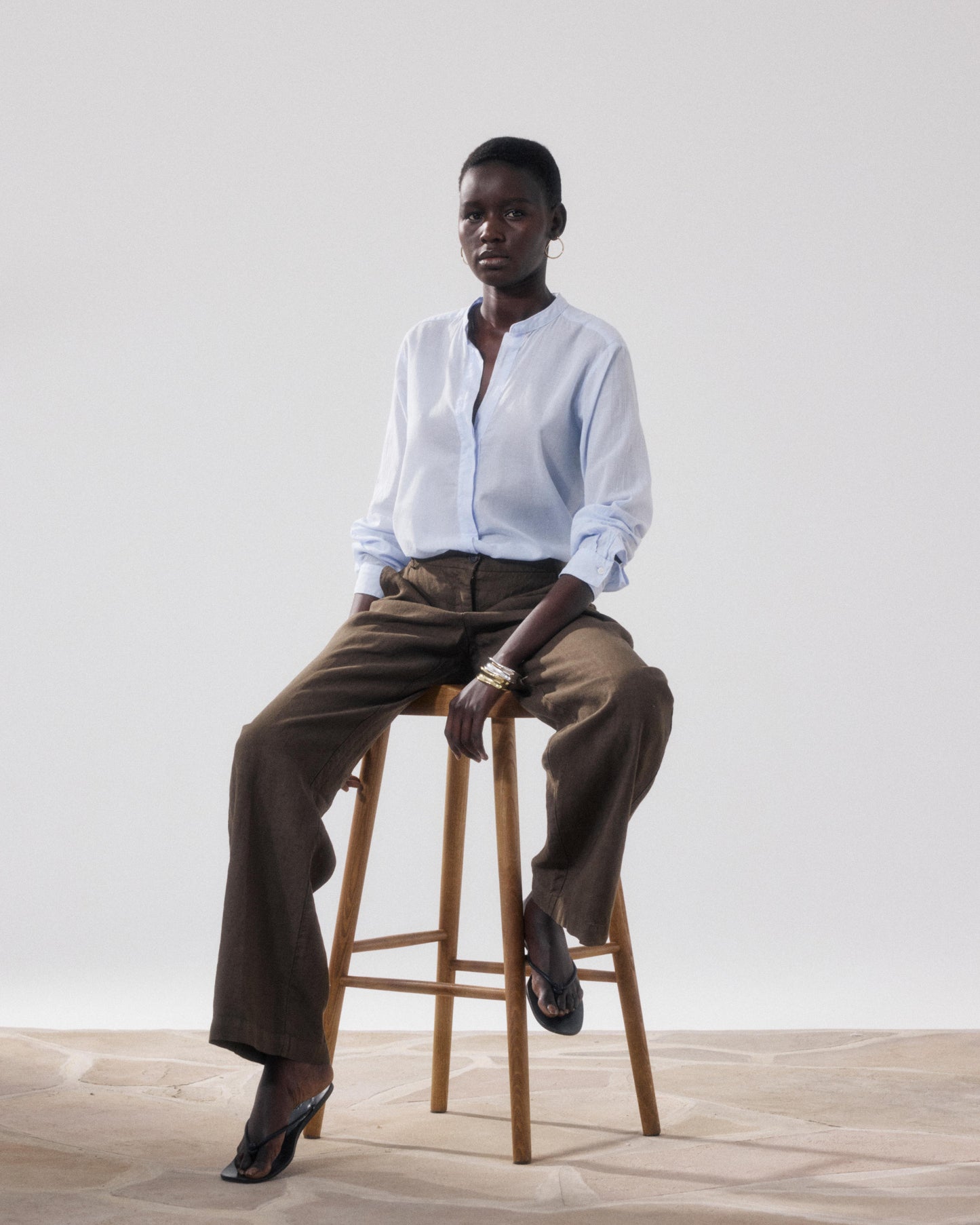 Women's Sky Blue Cotton Shirt with Cartoon Print BFCC611-40