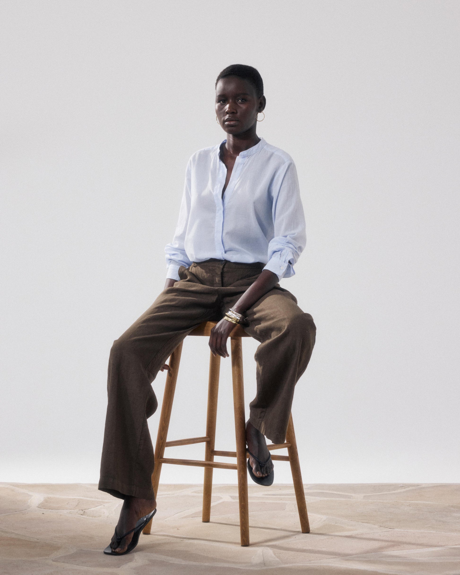 Women's Sky Blue Cotton Shirt with Cartoon Print BFCC611-40