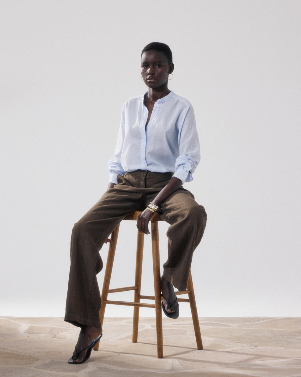 Camisa Mujer en Algodón Bleu Ciel Cartoon - Image alternative