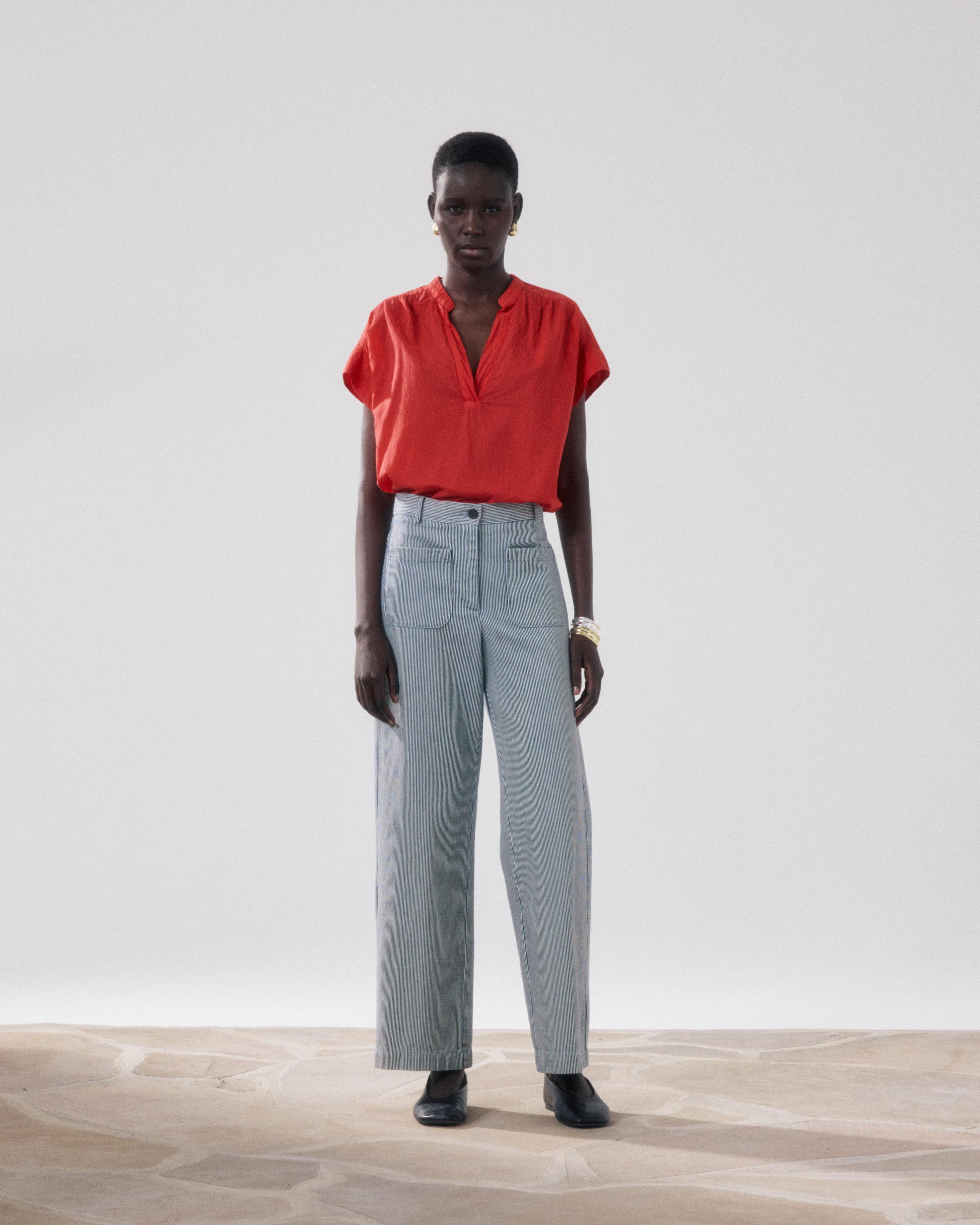 Women's Red Cotton Shirt Casta BFCD611-32