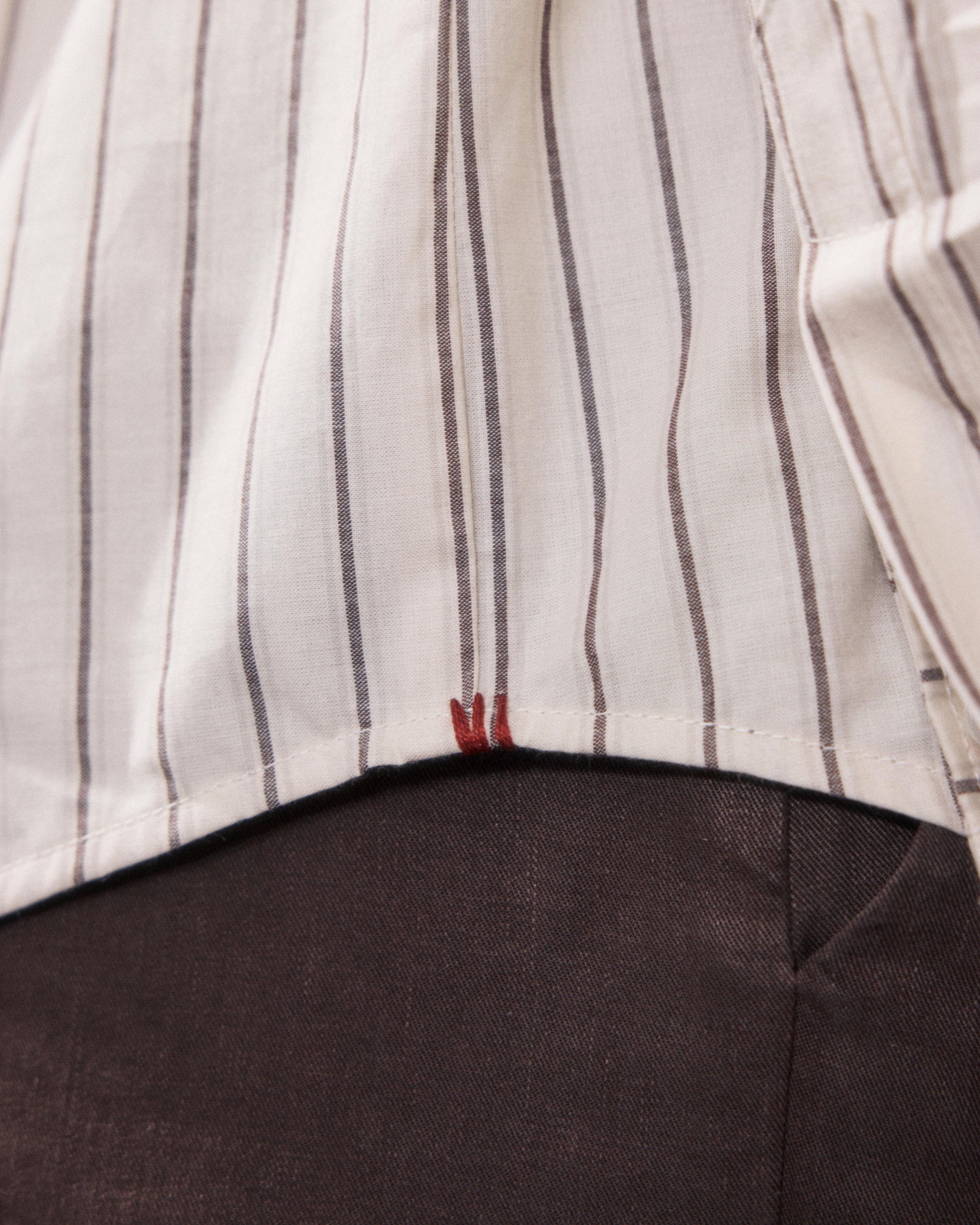 Women's Beige & Brown Striped Poplin Shirt Charlot BFCE638-01