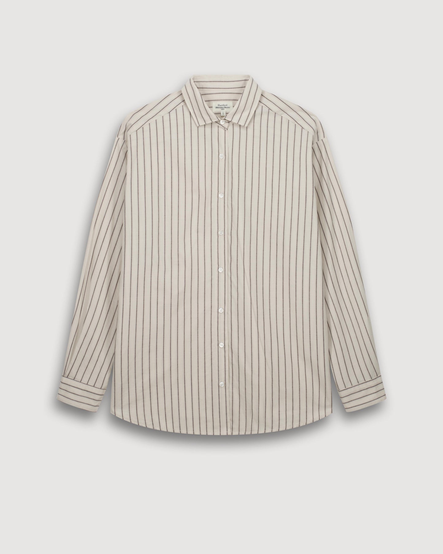 Chemise Femme en Popeline Beige & Marron Charlot