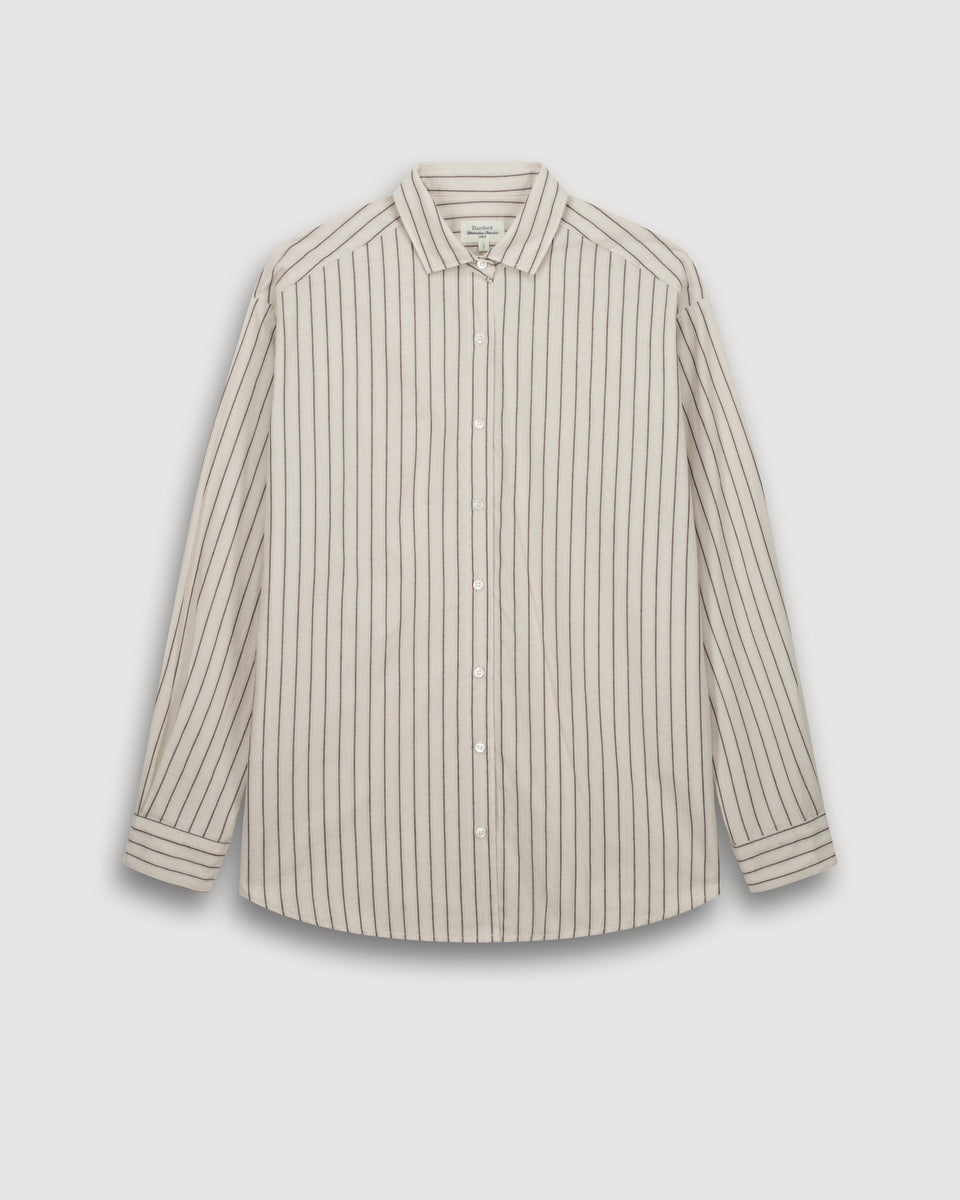 Chemise Femme en Popeline Beige & Marron Charlot - Image 3