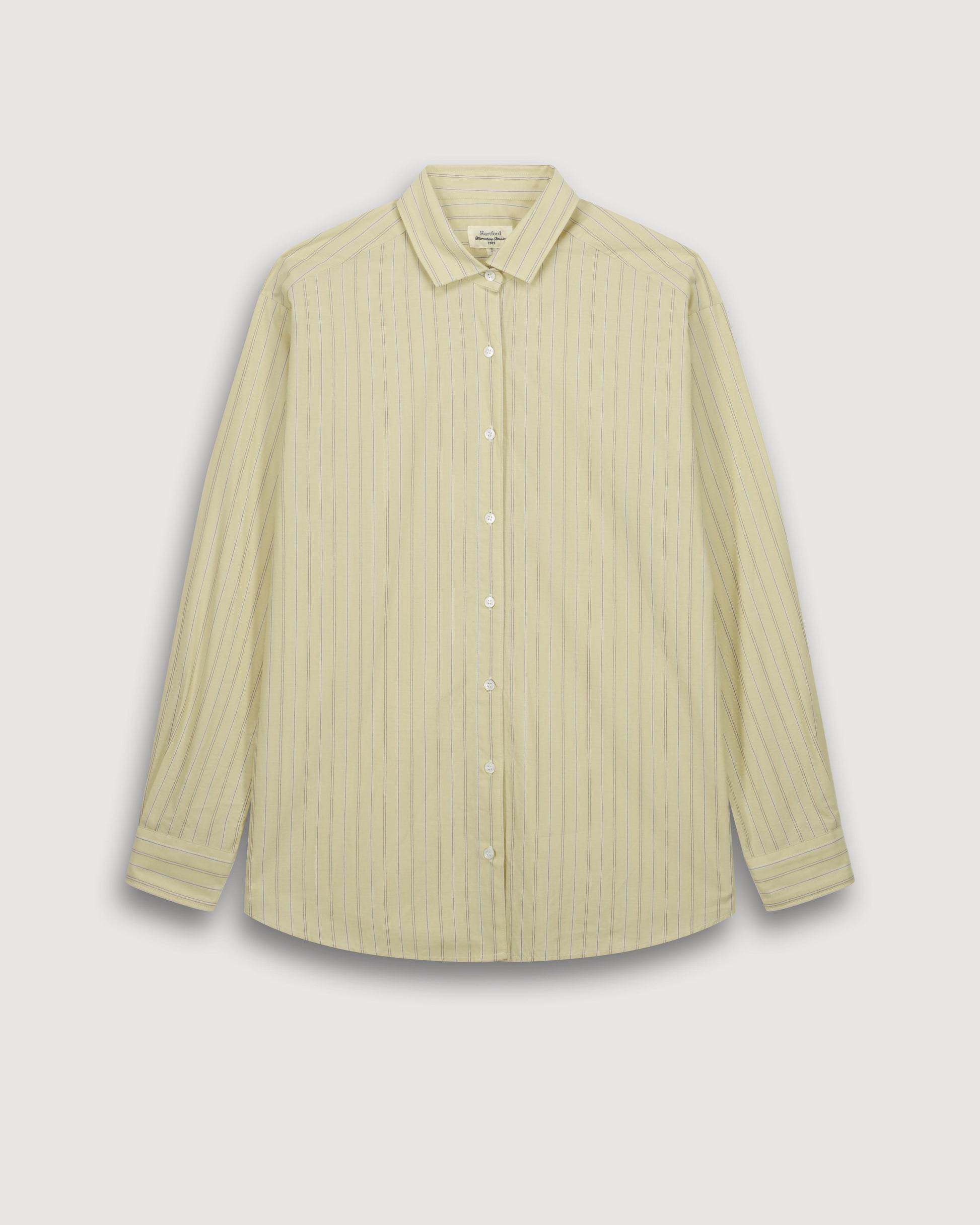 Chemise Femme en Popeline Jaune & Marron Charlot