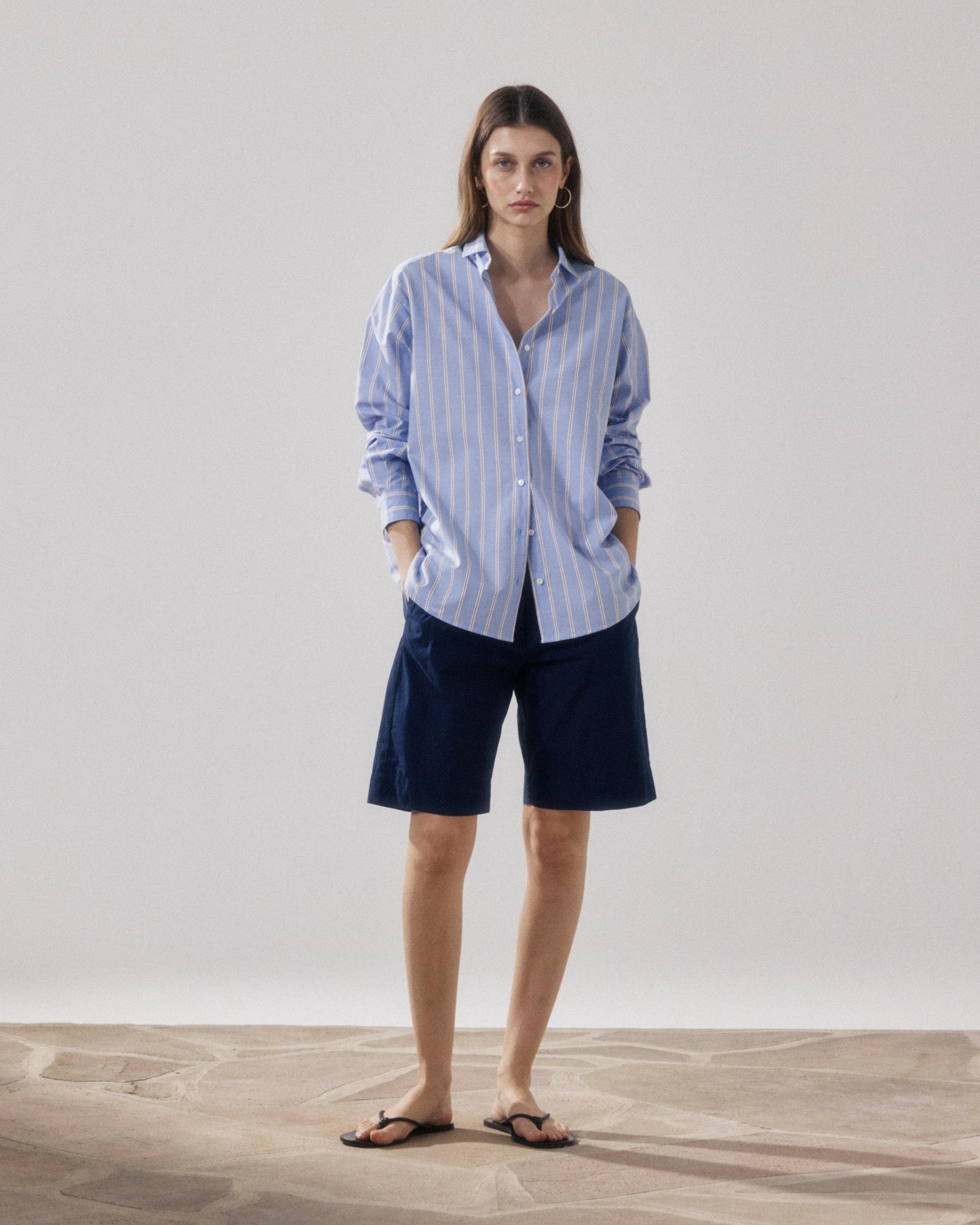 Chemise Femme en Popeline Bleu & Rouge Charlot