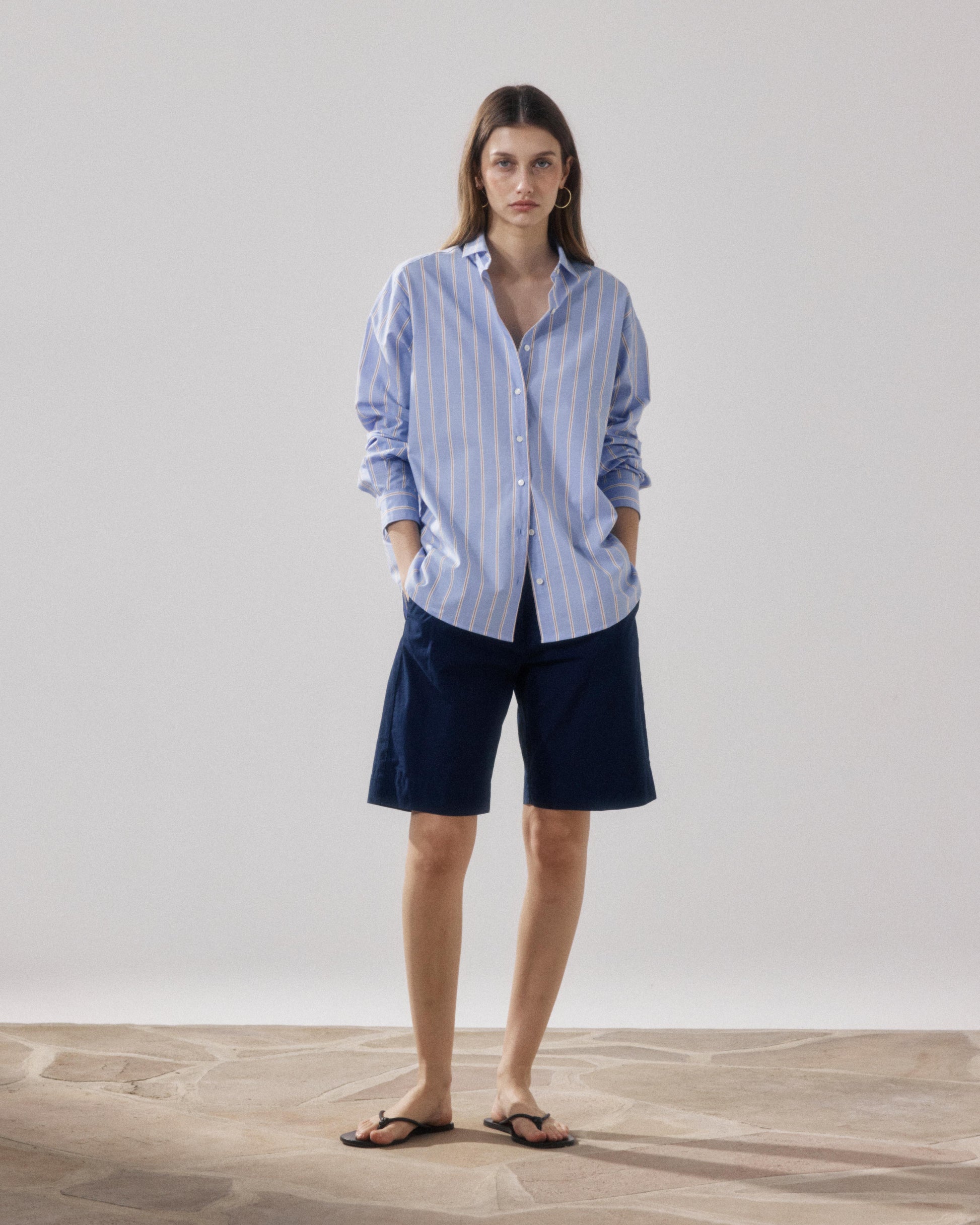 Chemise Femme en Popeline Bleu & Rouge Charlot