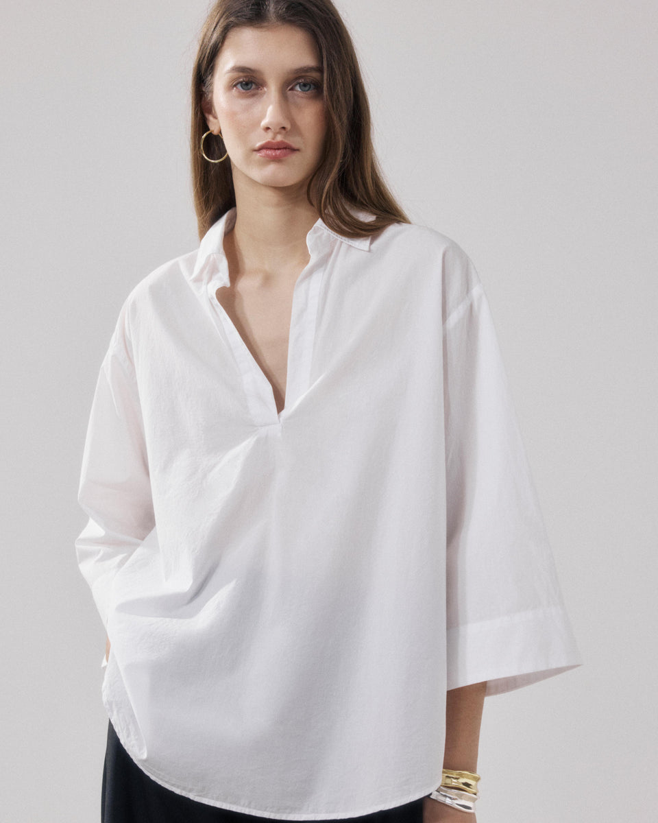 Cola Women's White Poplin Shirt - Image principale
