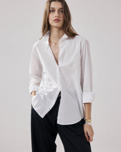 Women's White Cotton Voile Shirt Corazon