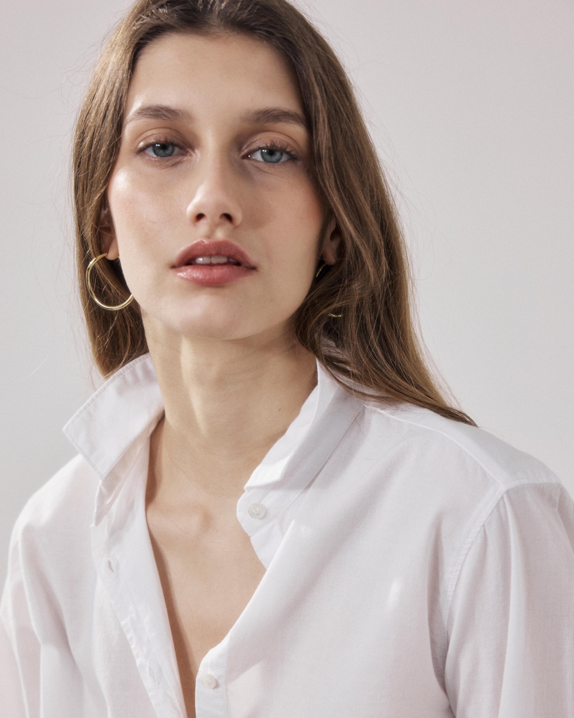 Women's White Cotton Voile Shirt Corazon