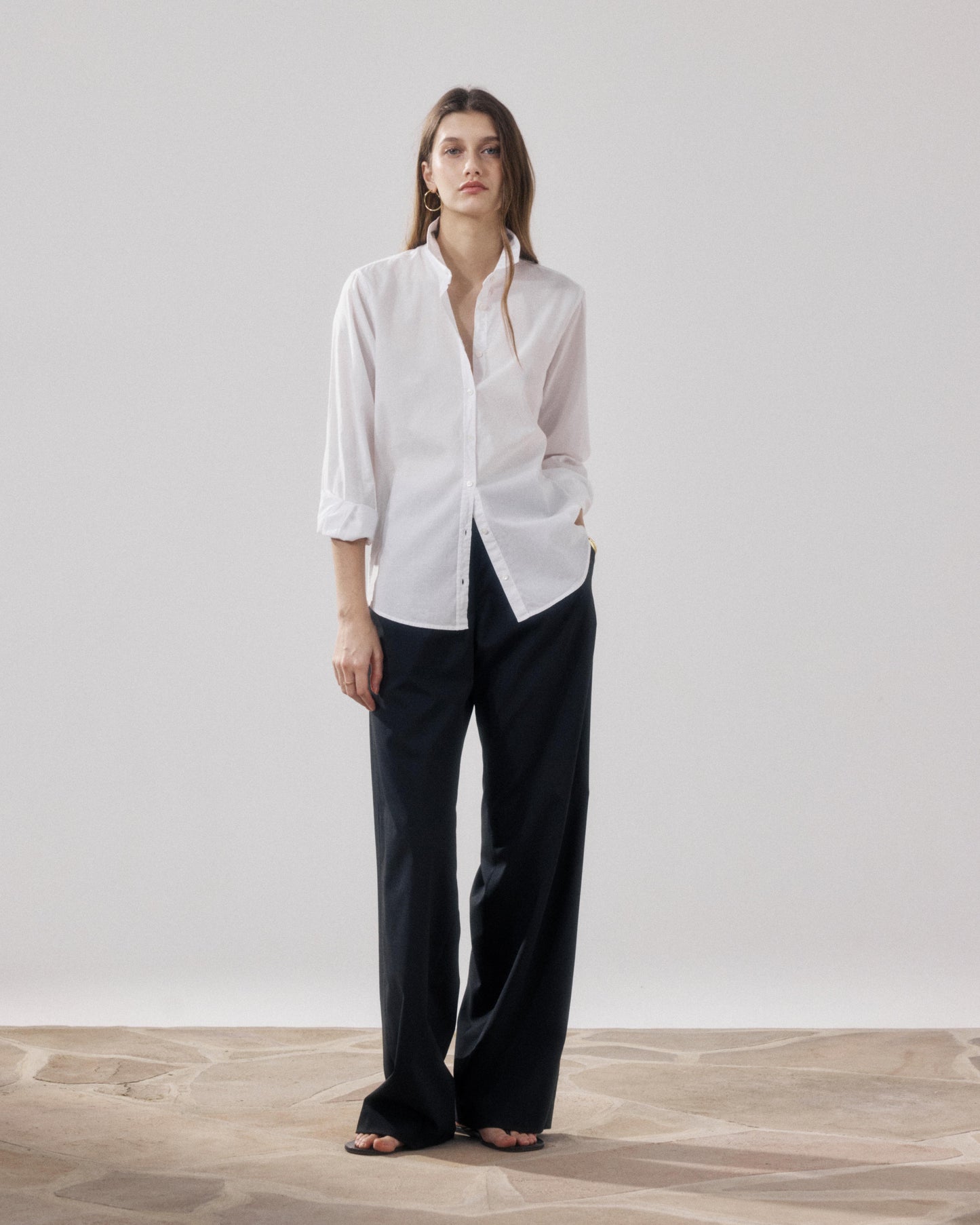 Women's White Cotton Voile Shirt Corazon