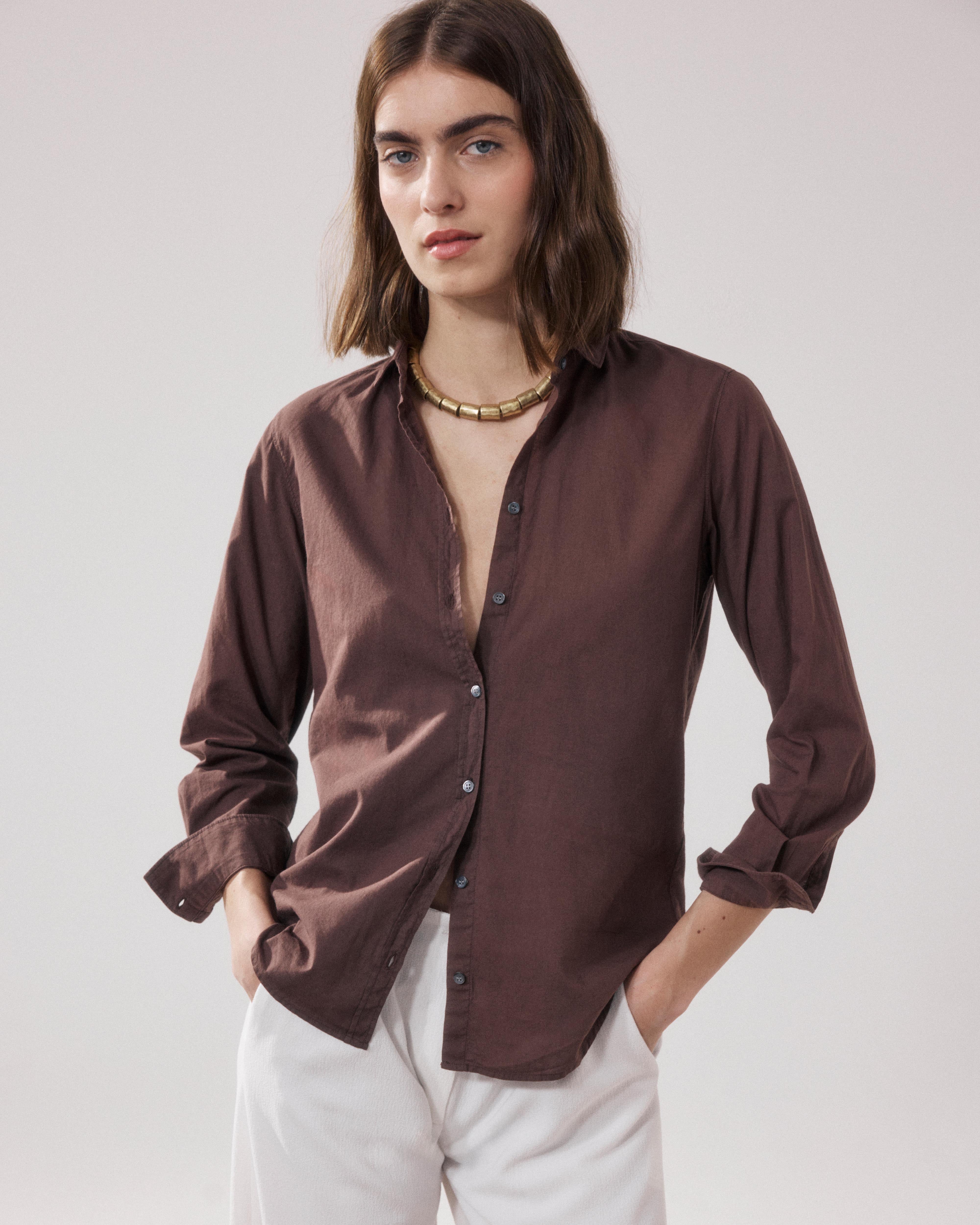 Corazon Women's Brown Cotton Shirt BFCH609-29 - Women's Shirt