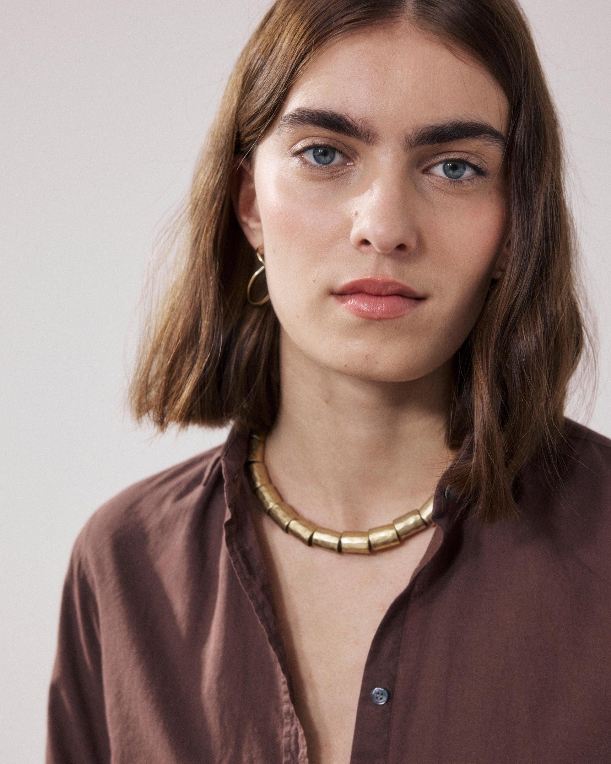 Women's Brown Cotton Shirt Corazon BFCH609-29