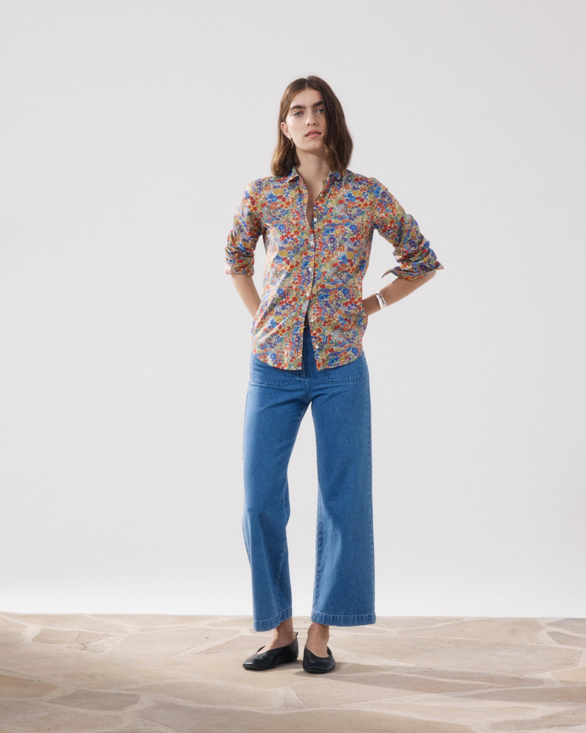 Chemise Femme en Coton Imprimé Liberty Multicouleur Corazon BFCH633-01