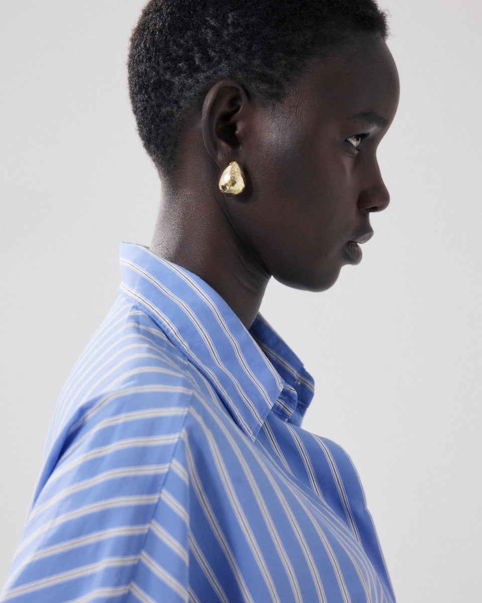 Cosma Women's Blue & White & Brown Viscose Shirt - Image alternative