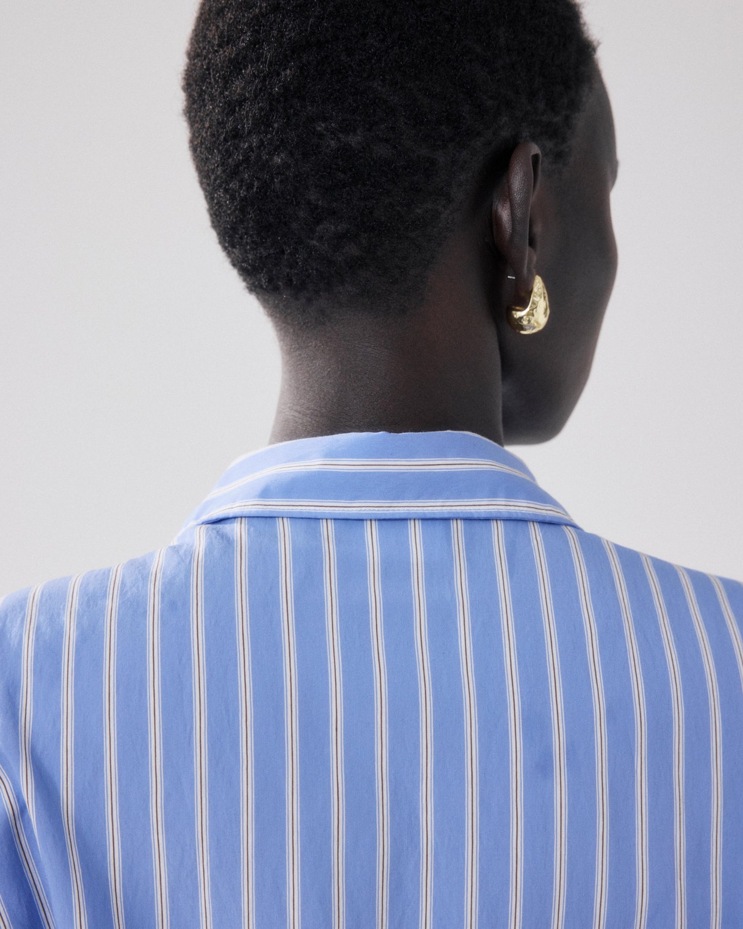 Women's Blue, White, and Brown Viscose Shirt Cosma BFCJ635-01