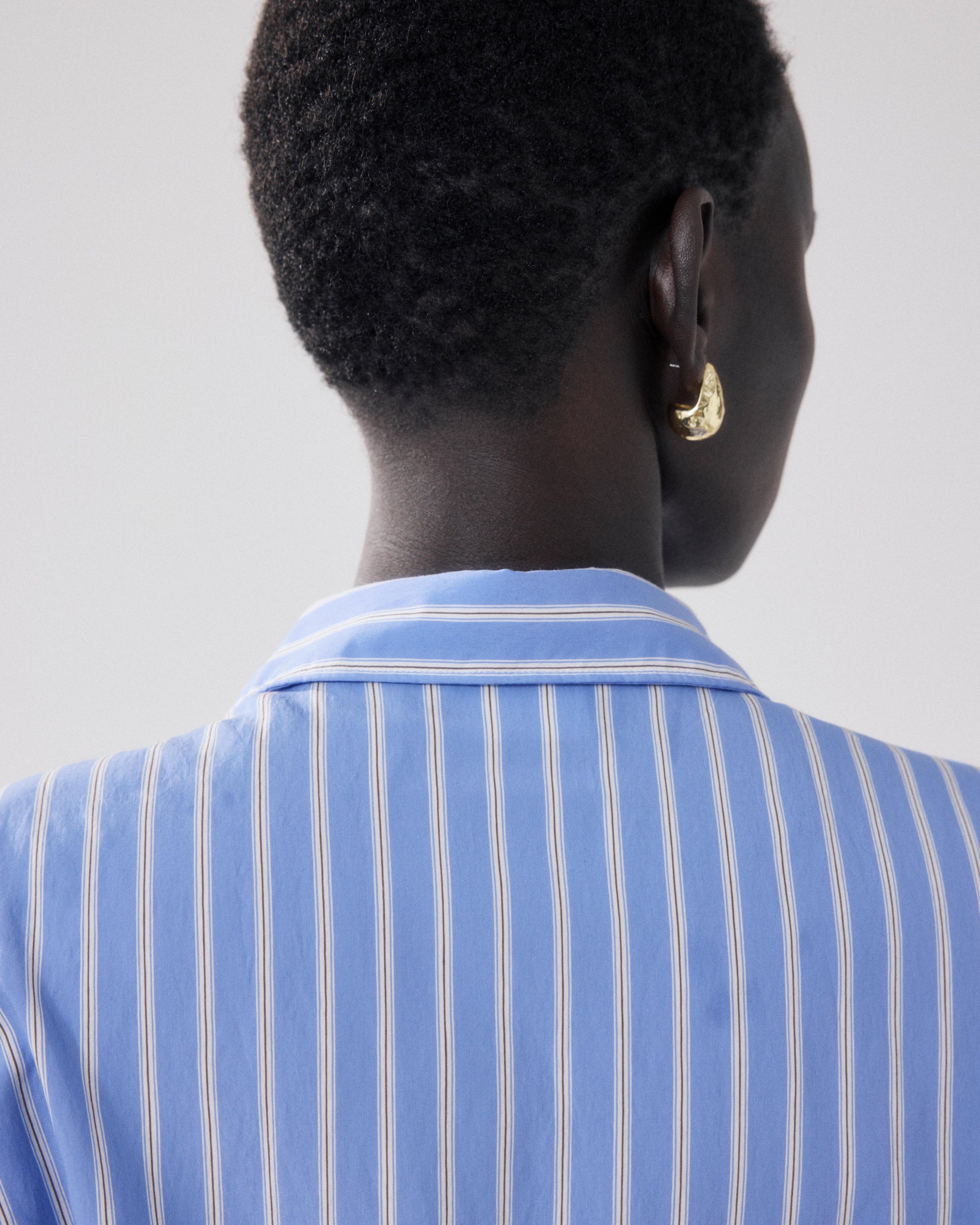 Women's Blue, White, and Brown Viscose Shirt Cosma BFCJ635-01