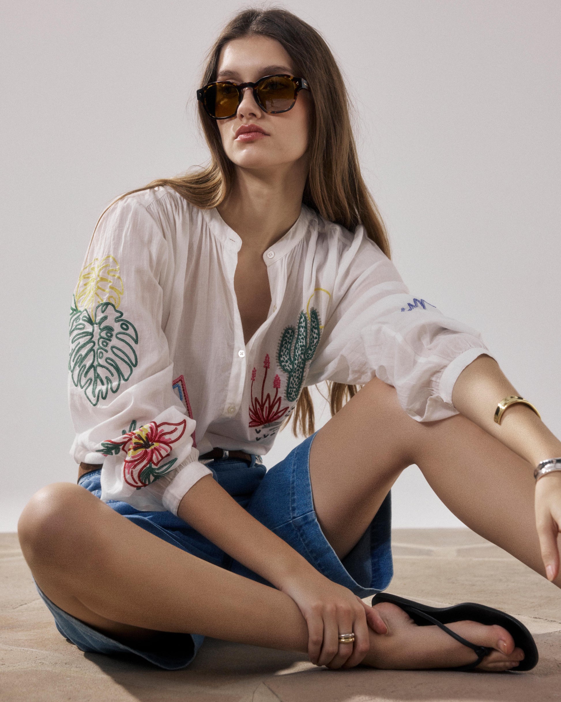 Chemise Femme en Voile De Coton Ecru Cielo