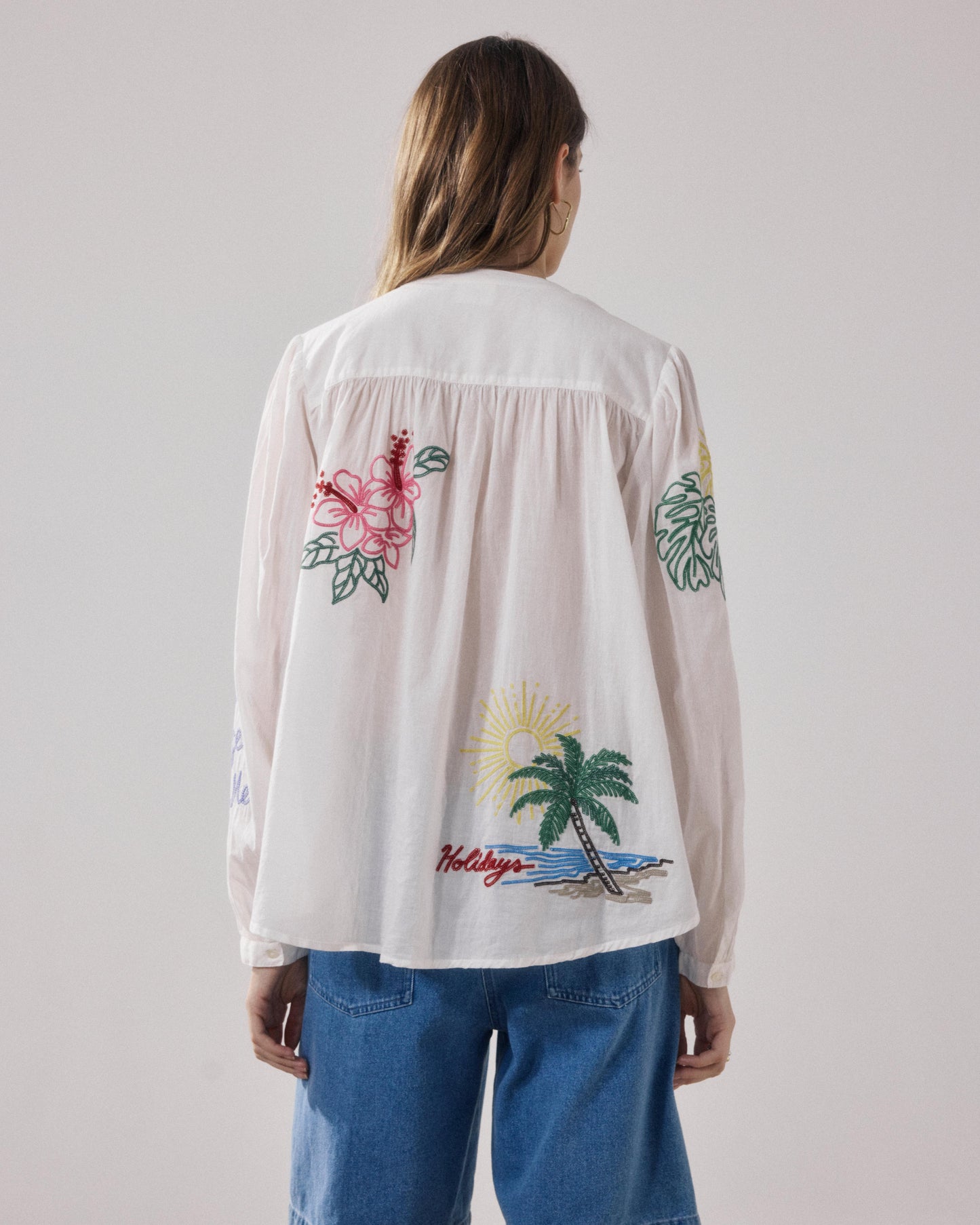 Chemise Femme en Voile De Coton Ecru Cielo