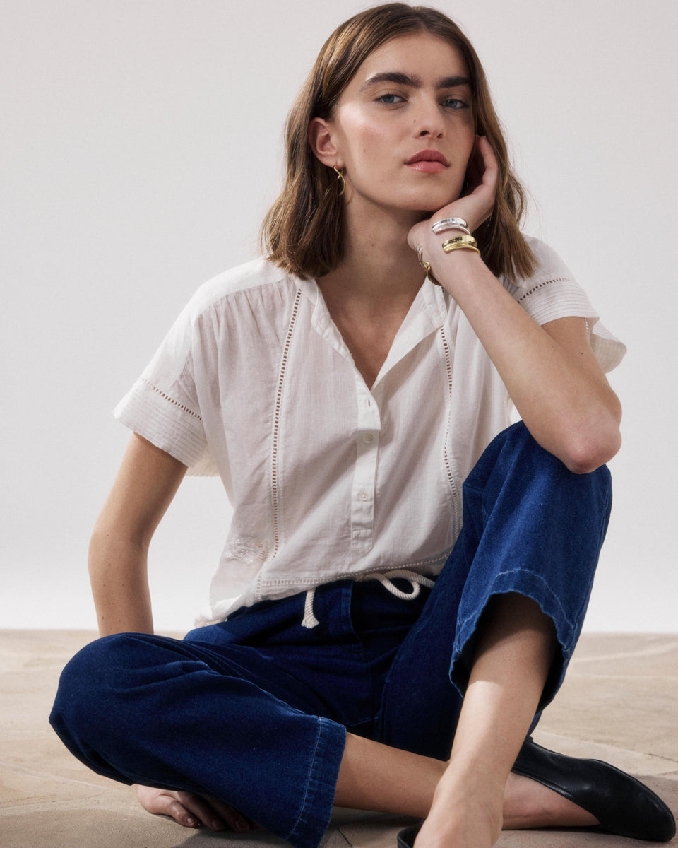 Cady Damesshirt Ecru Katoenvoile - Image principale