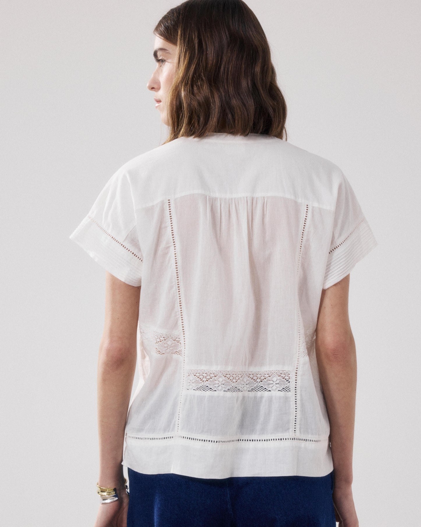 Chemise Femme en Voile De Coton Ecru Cady