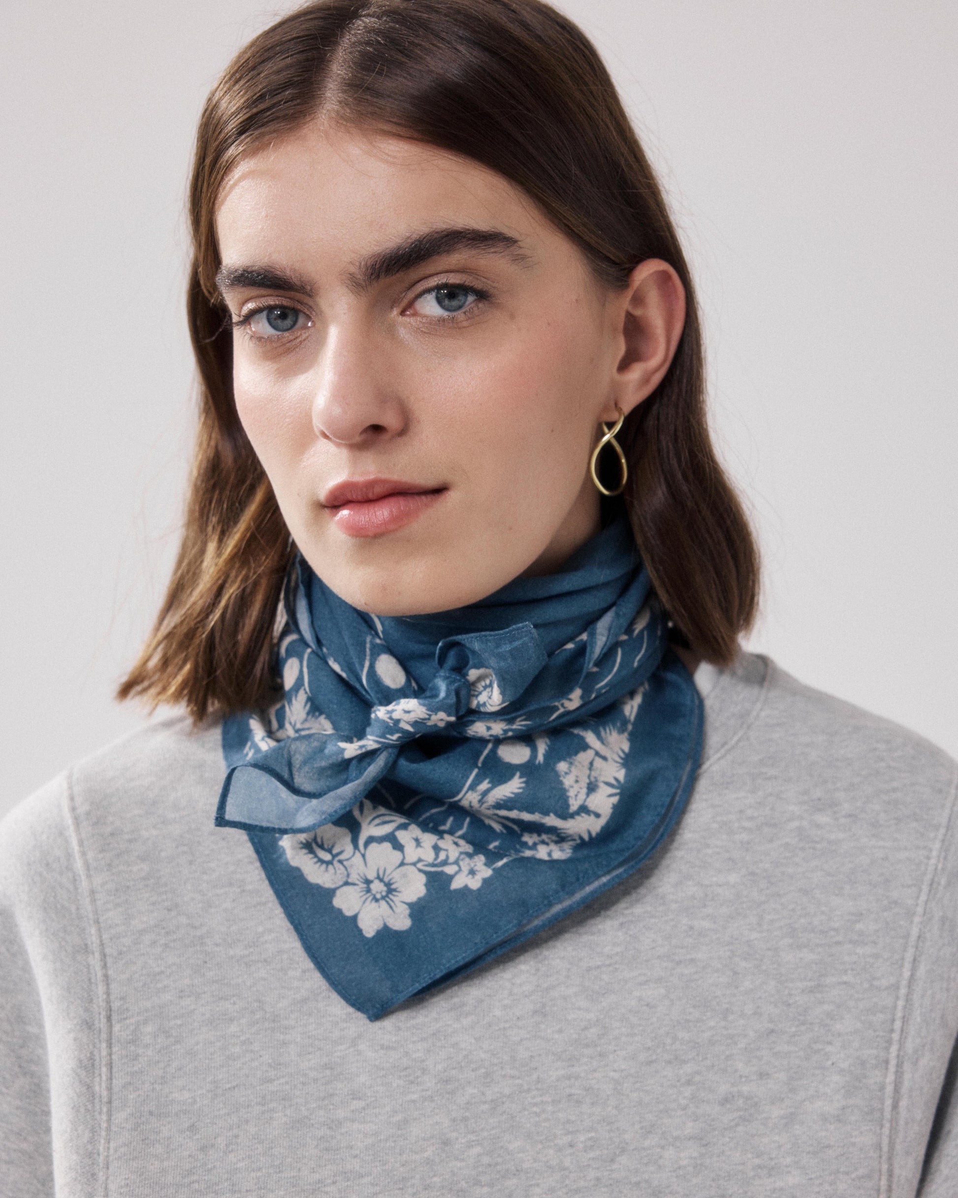 Women's Denim Blue Cotton Bandana Surfer BFDA715-02