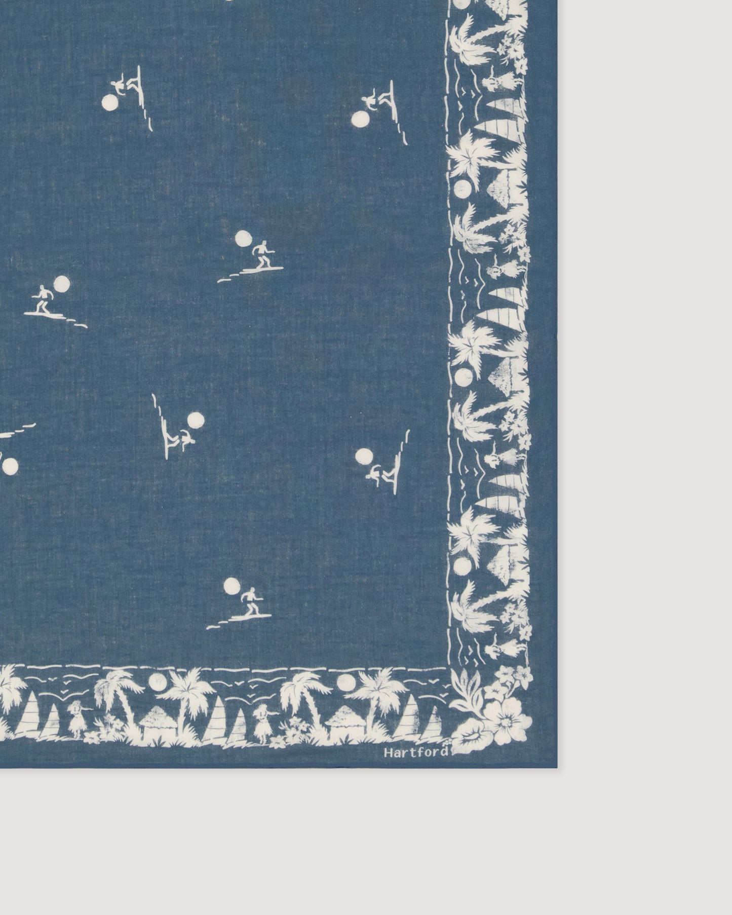 Bandana Femme en Coton Bleu Denim Surfer