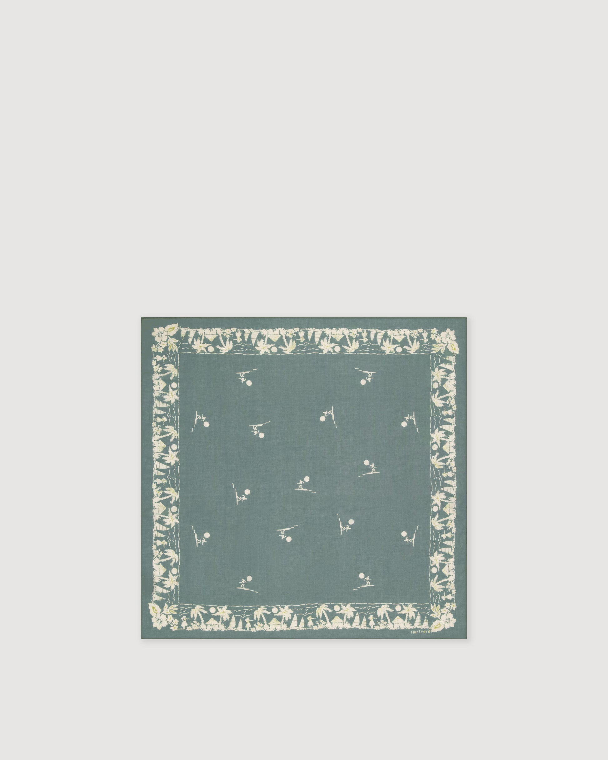 Bandana Femme en Coton Vert Jade Surfer