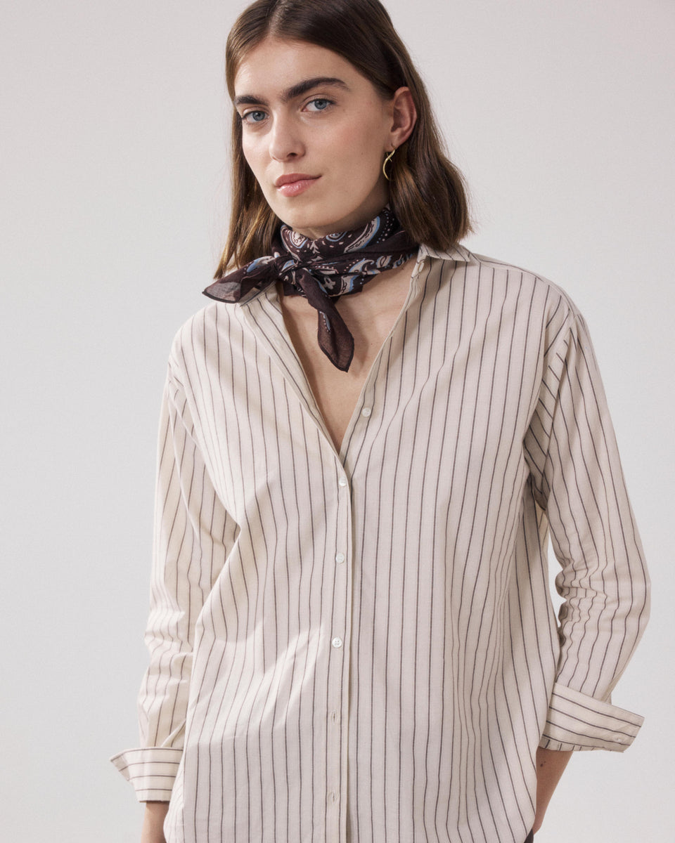 Bandana Femme en Coton Marron Paisley - Image alternative