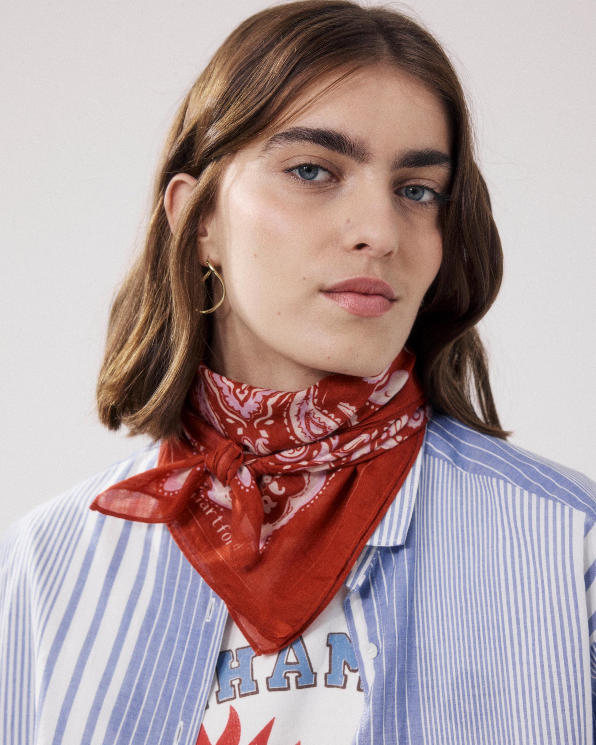 Bandana Femme en Coton Rouge Paisley