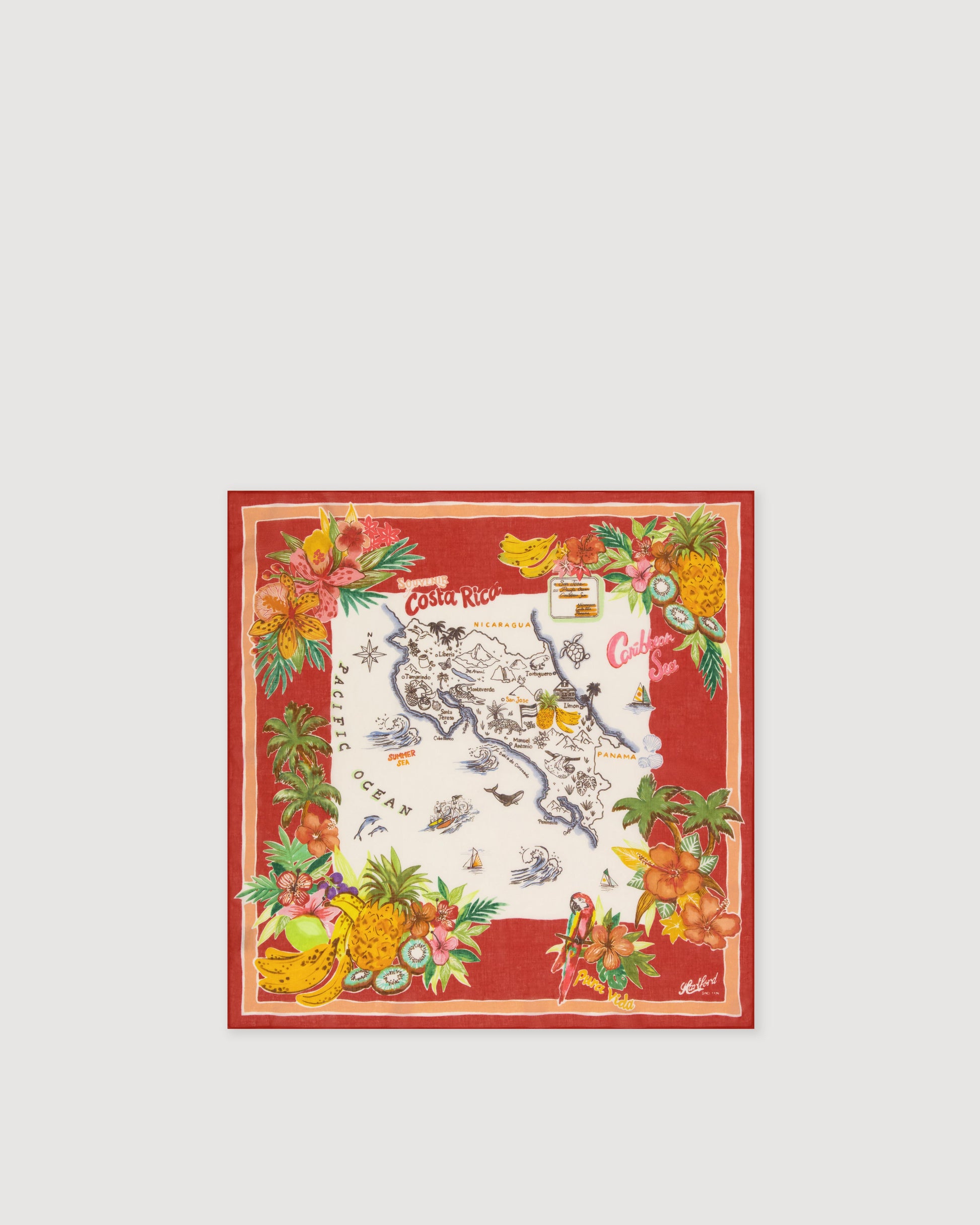 Bandana Femme en Coton Rouge Costa Rica