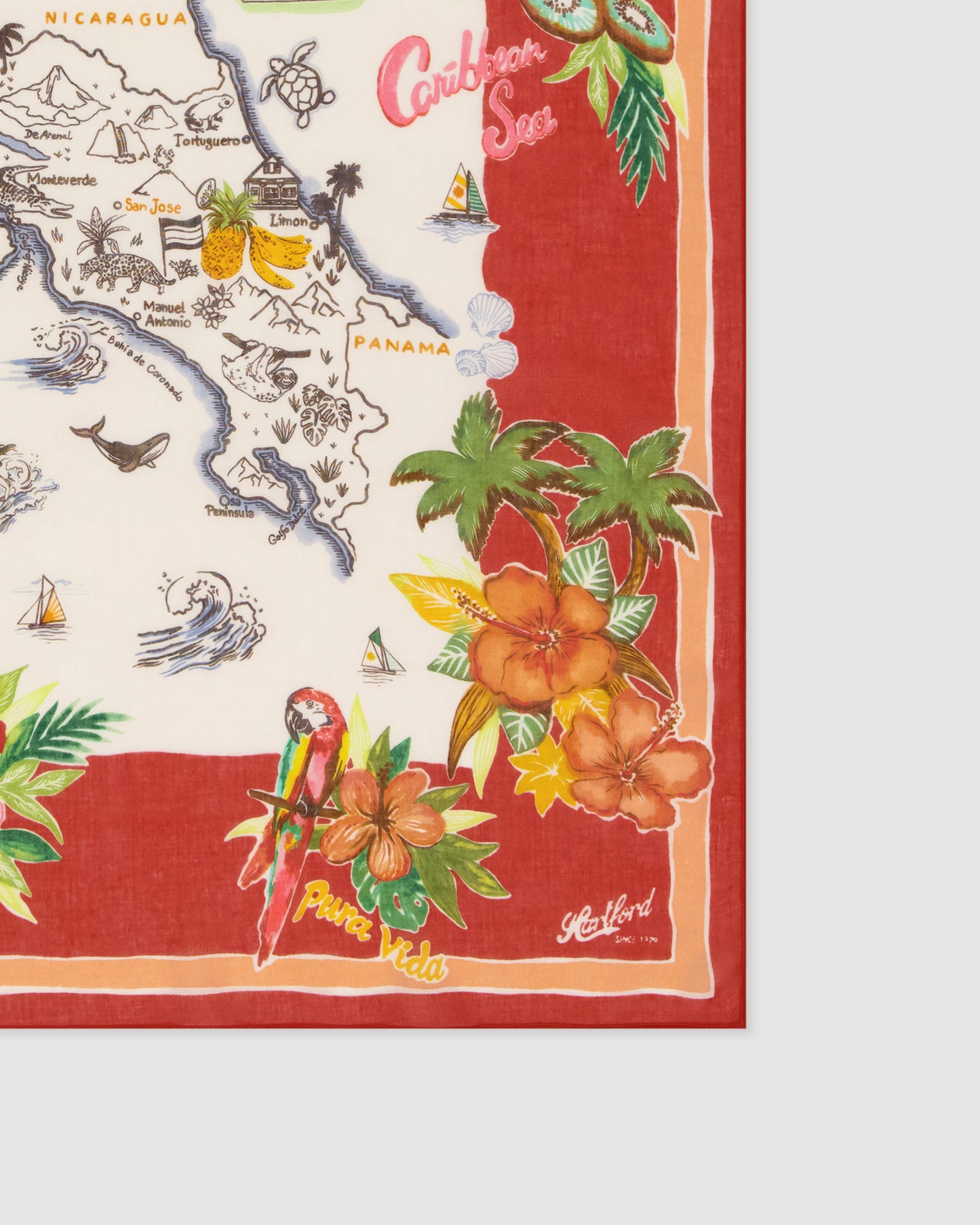 Bandana Femme en Coton Rouge Costa Rica