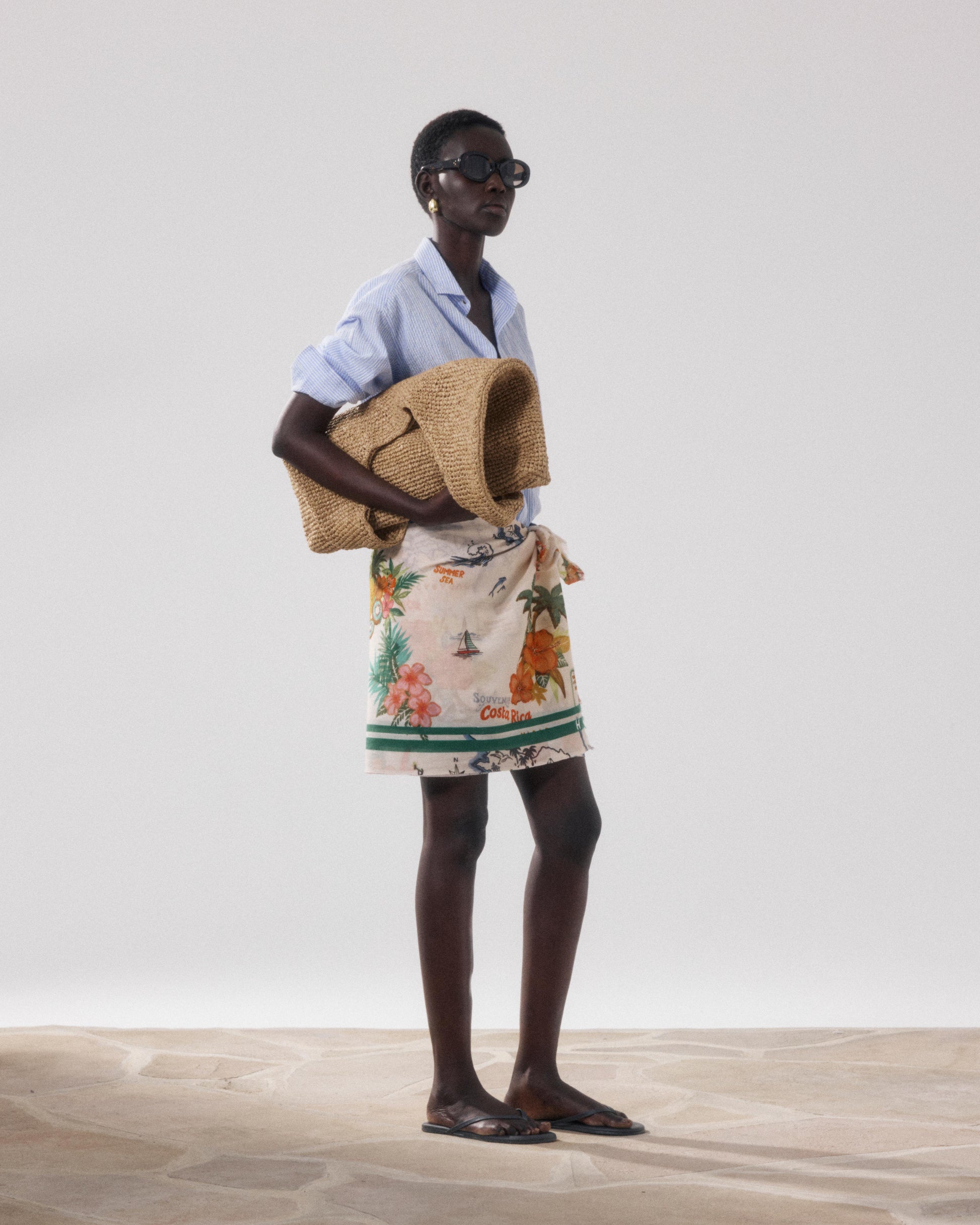 Women's Multicolor Cotton Sarong Costa Rica BFDE718-04