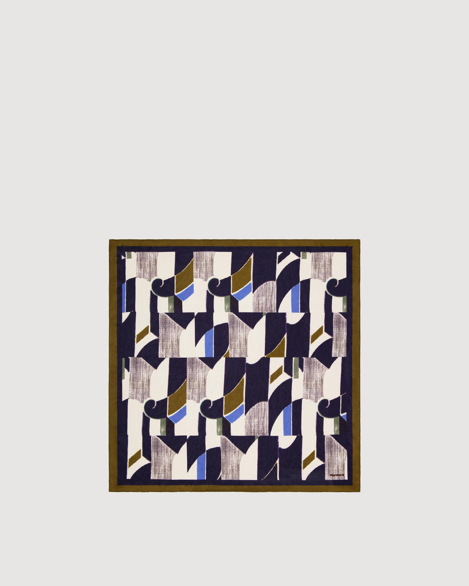 Bandana de seda azul marino para mujer Japan - Image 3