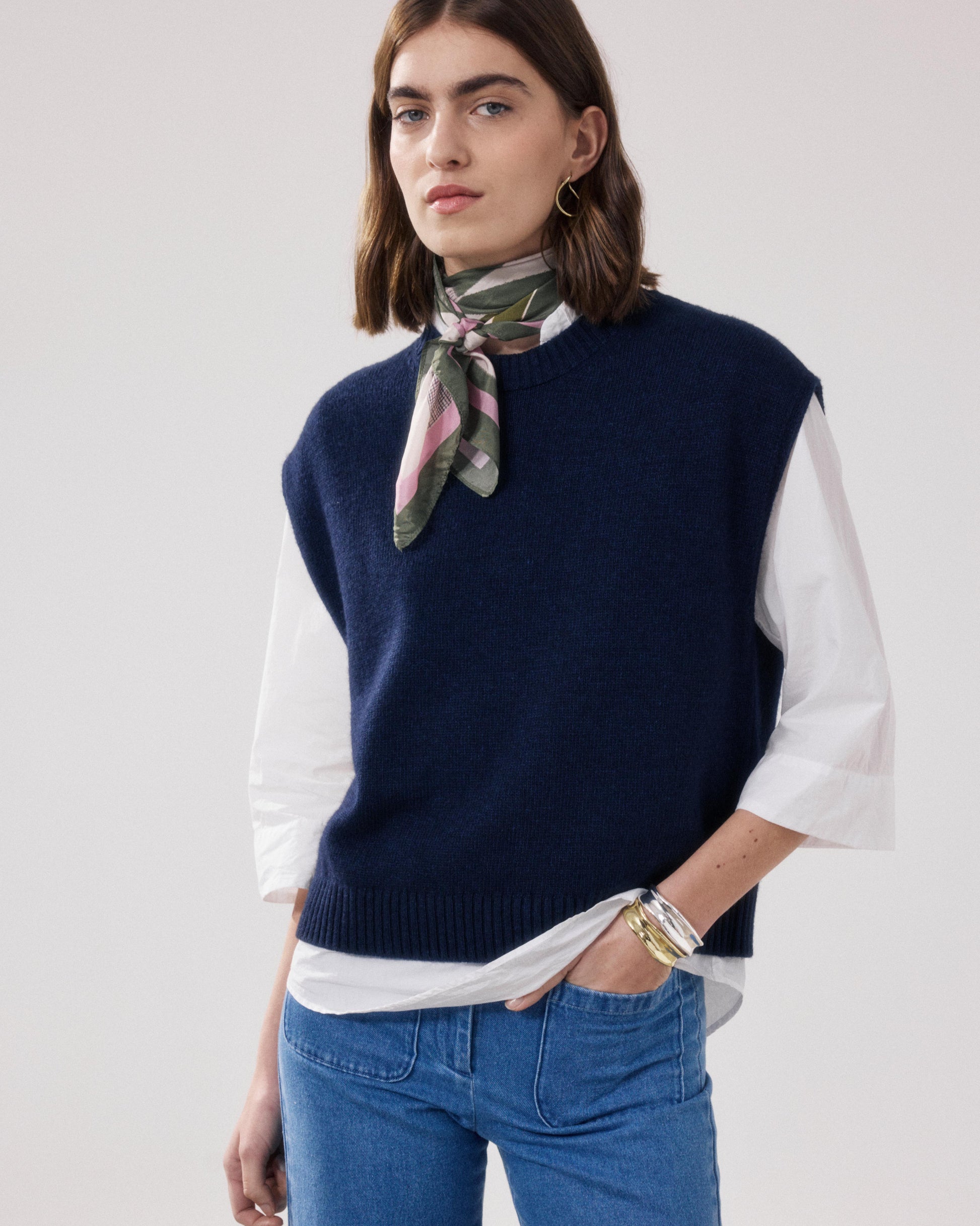 Women's Military Green Silk Bandana Japan BFDH723-02