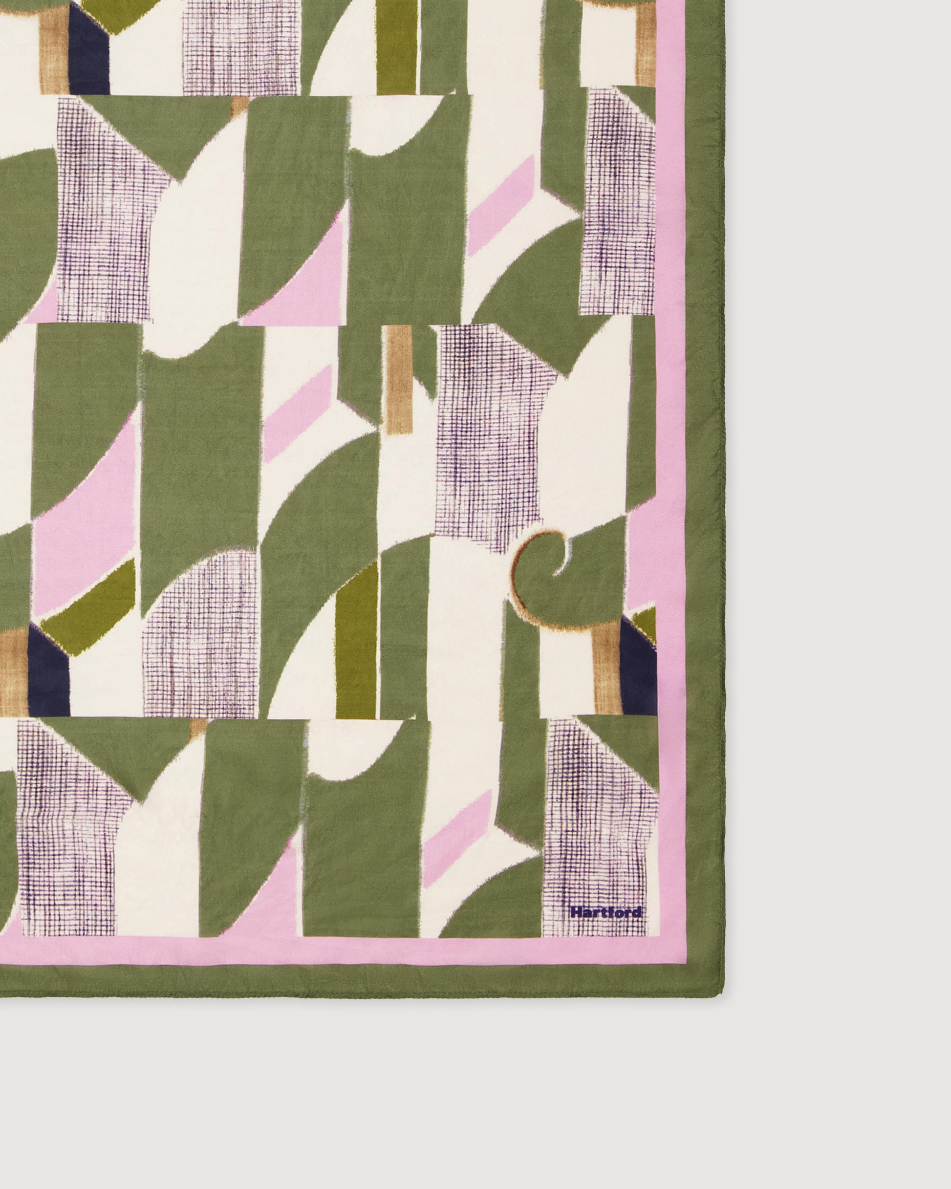 Bandana Femme en Soie Vert Militaire Japan