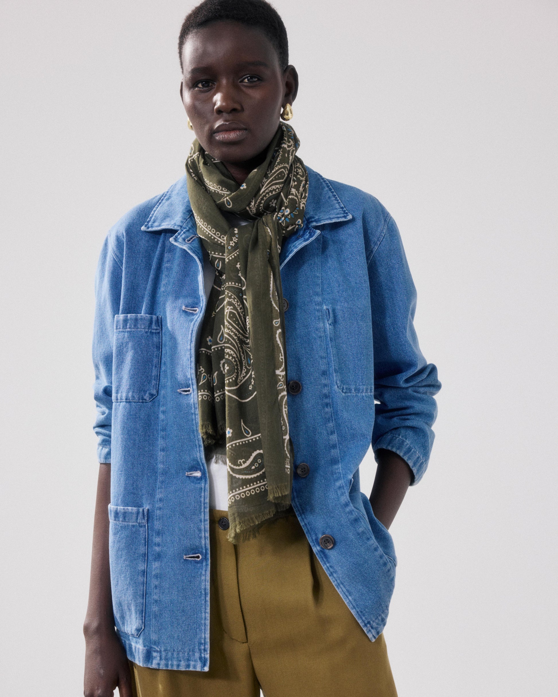 Bandana Femme en Coton Vert Militaire