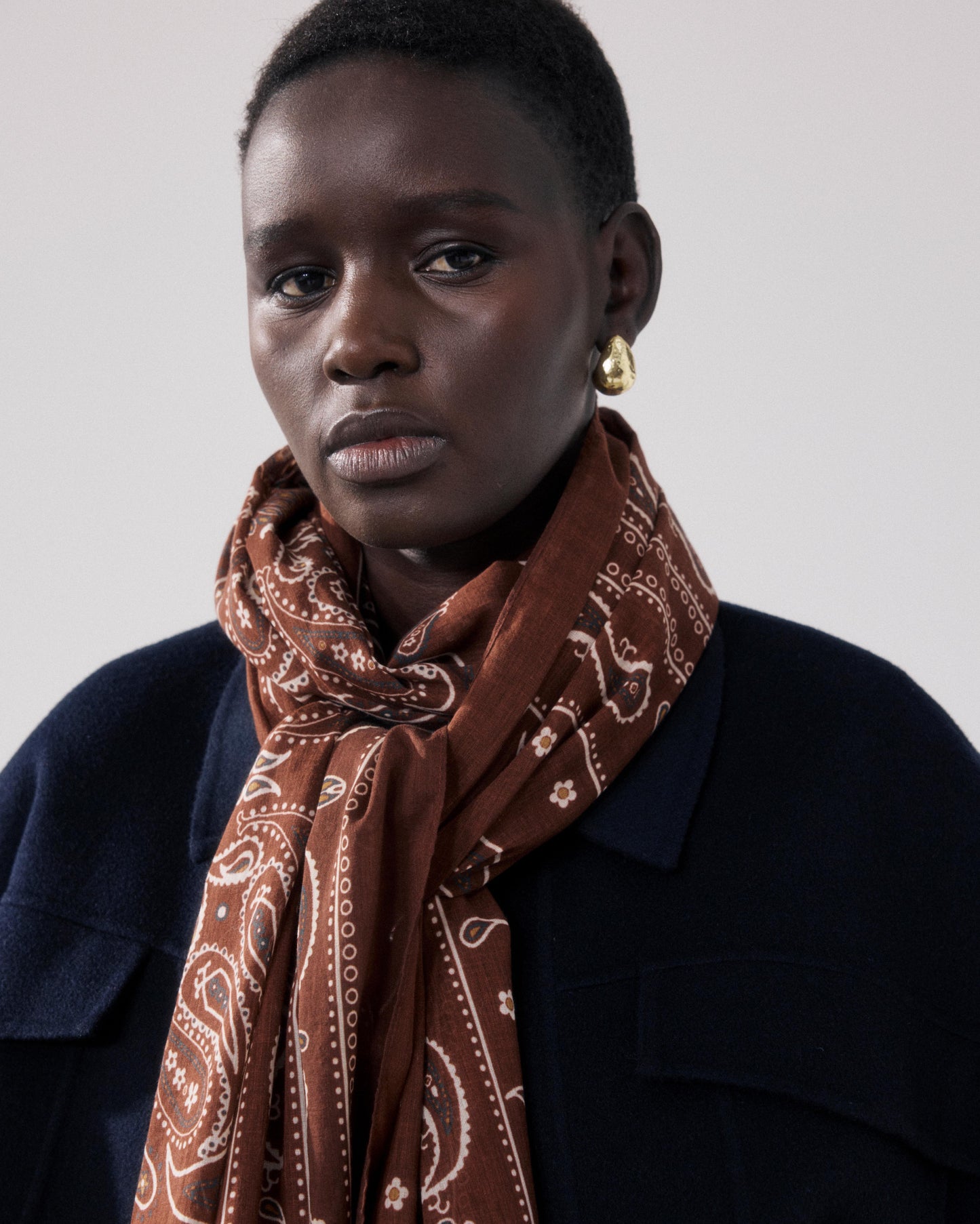 Bandana Femme en Coton Marron