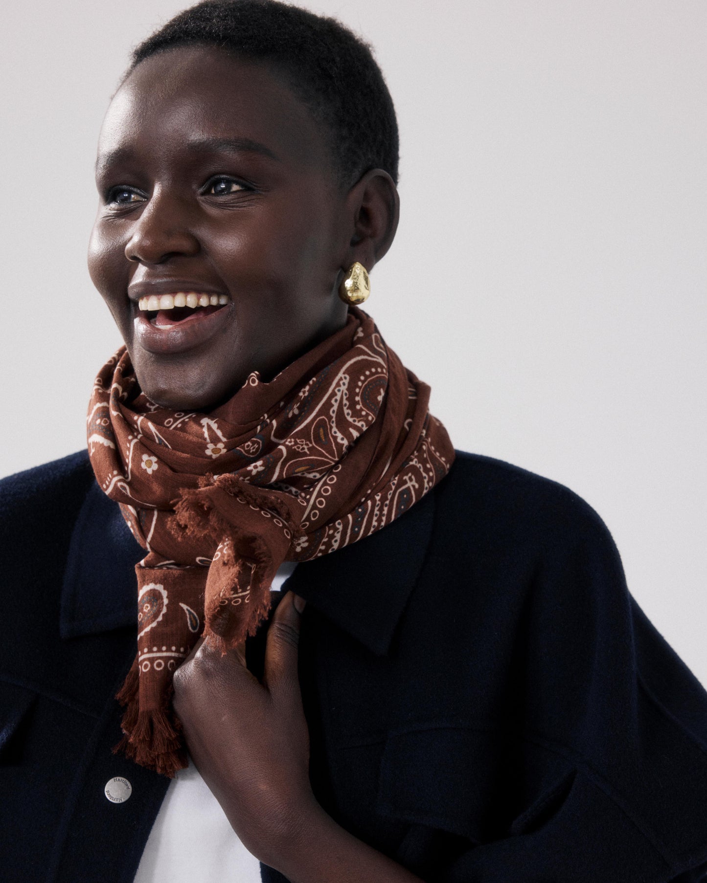 Bandana Femme en Coton Marron