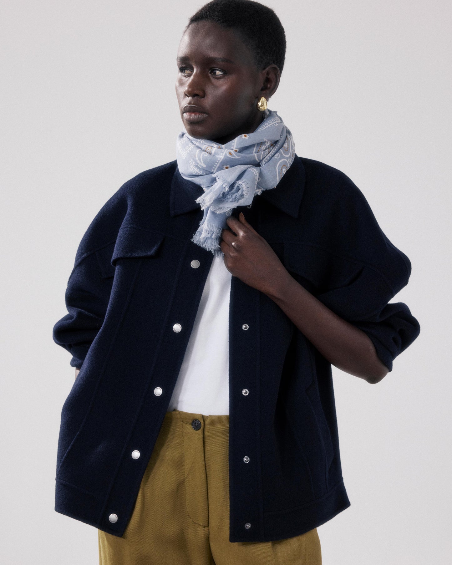 Bandana Femme en Coton Bleu Clair