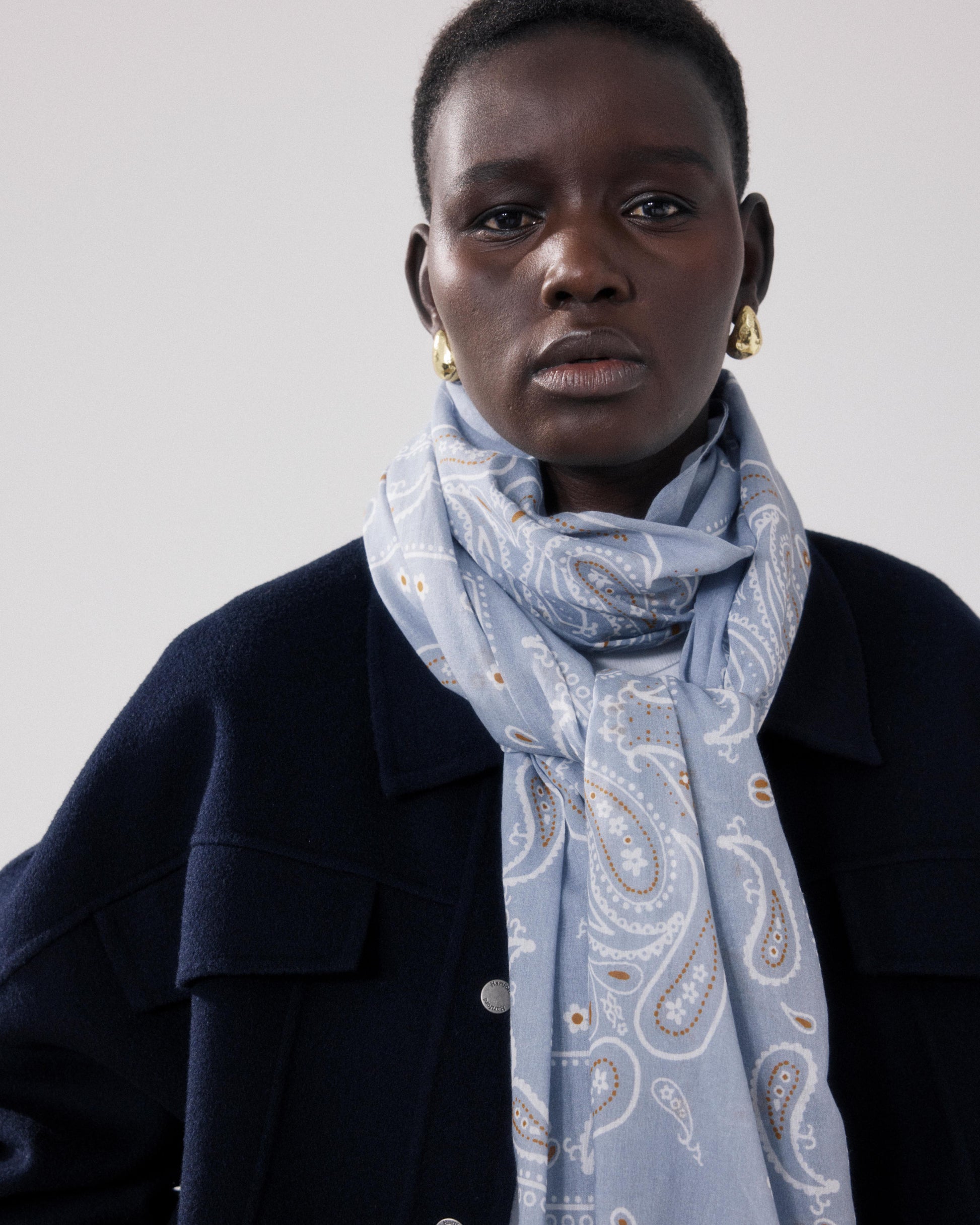 Bandana Femme en Coton Bleu Clair